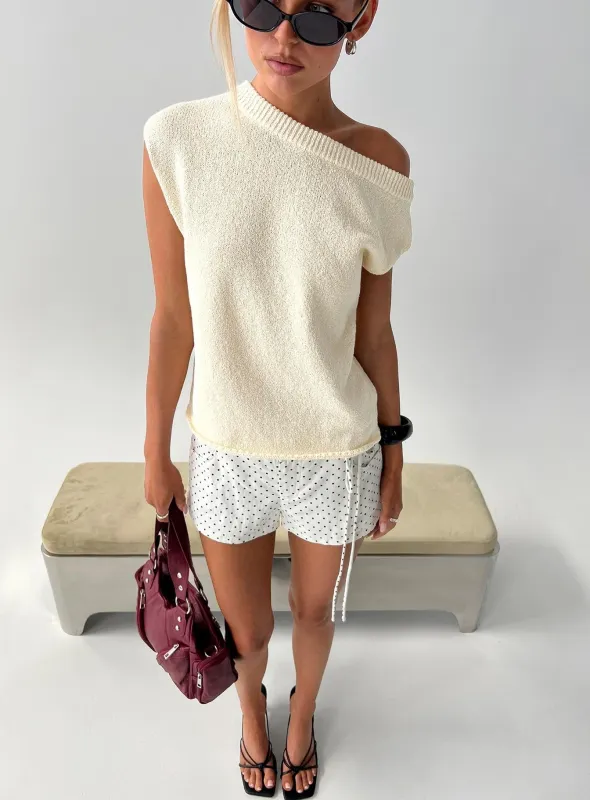 Ashfield Off Shoulder Top Lemon made by Princess Polly