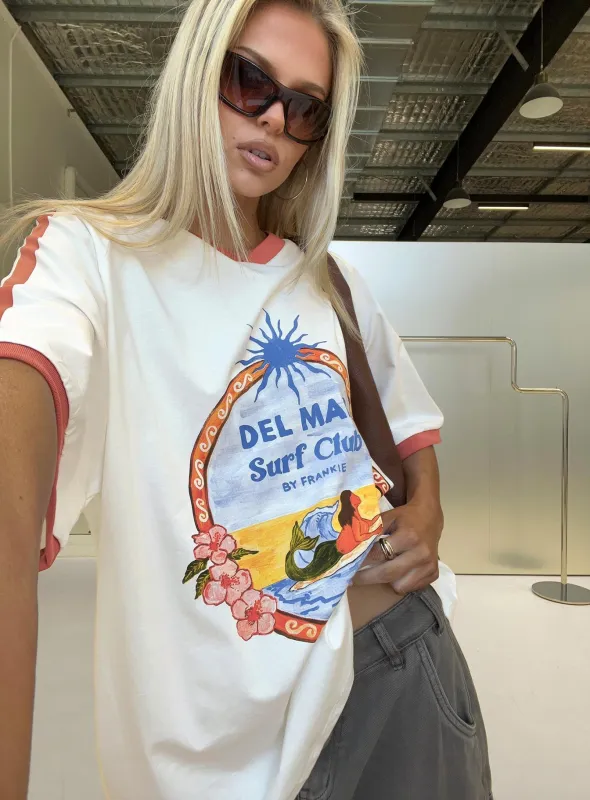 Del Mar Surf Club Oversized Graphic Tee White / Multi made by Princess Polly
