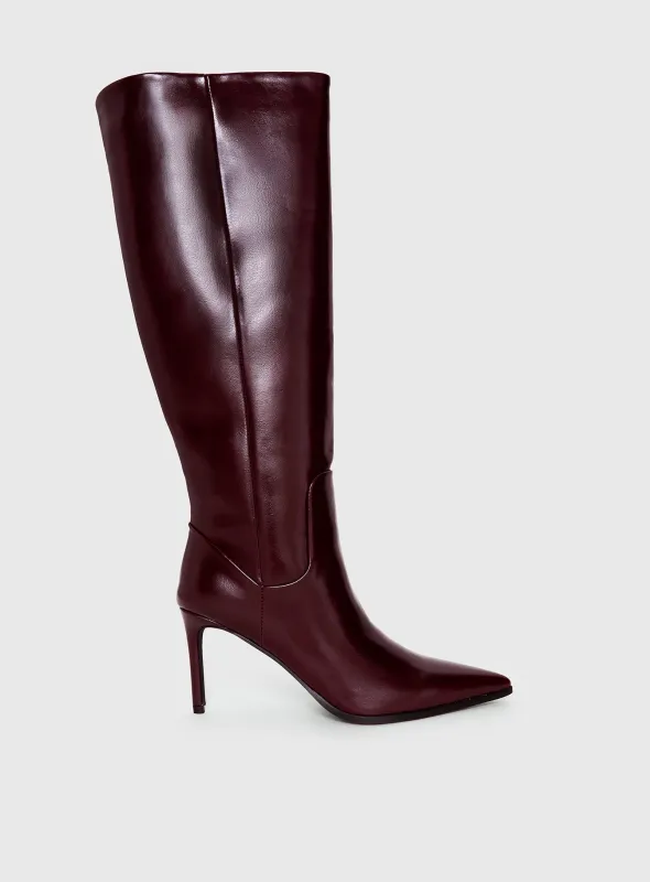 Billini Yasma Knee High Boots Berry Shine made by Billini