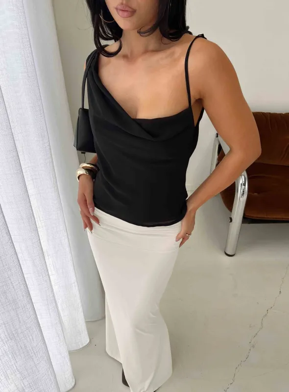 Winding Roads Layered Asymmetrical Top Black made by Princess Polly