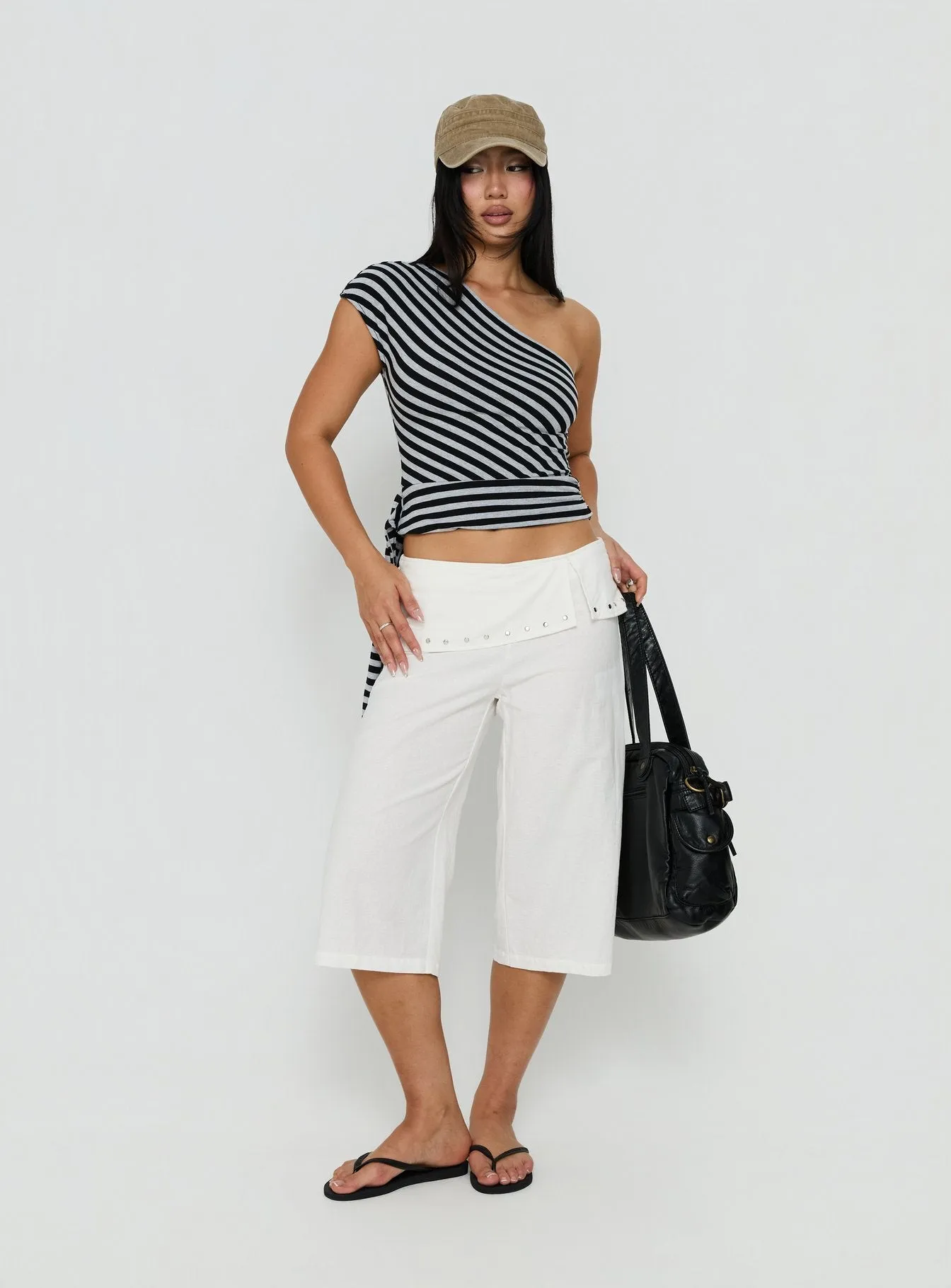 Lost Connection One Shoulder Top Multi Stripe sold by Princess Polly product image thumbnail 3