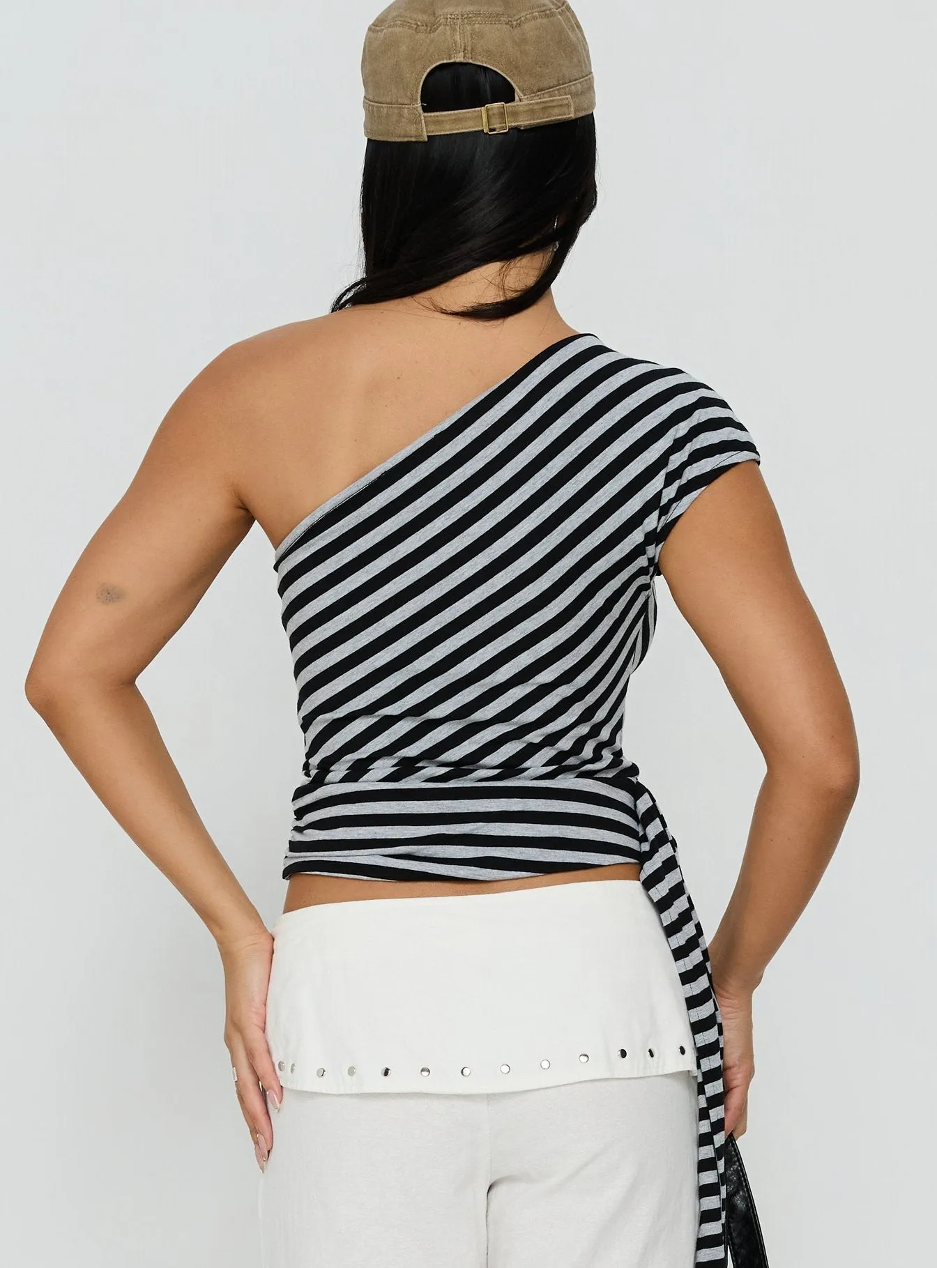 Lost Connection One Shoulder Top Multi Stripe sold by Princess Polly product image thumbnail 5