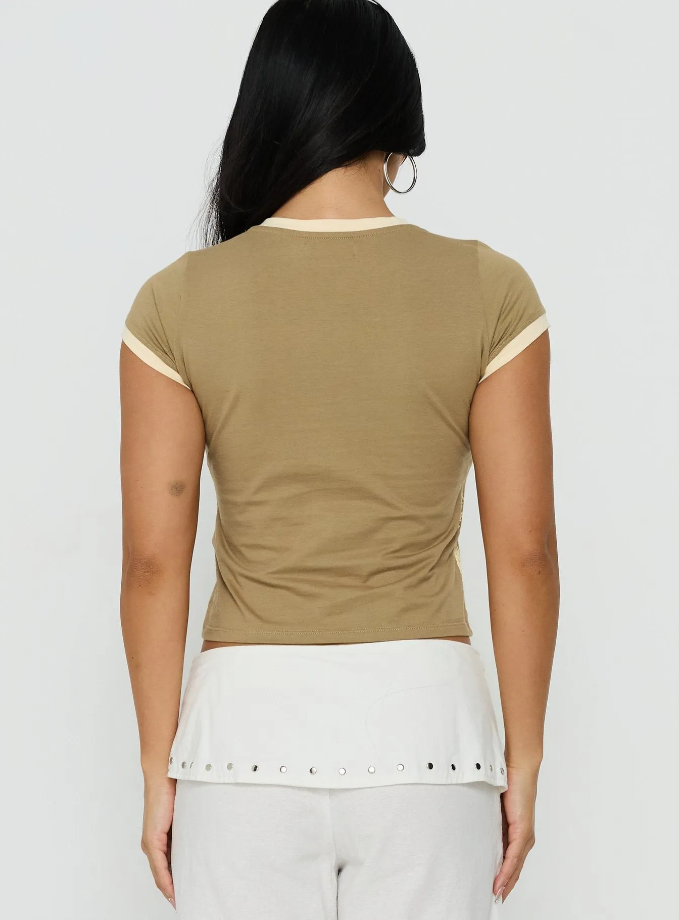 Sutin Tee Khaki Buttermilk Shell sold by Princess Polly product image thumbnail 5