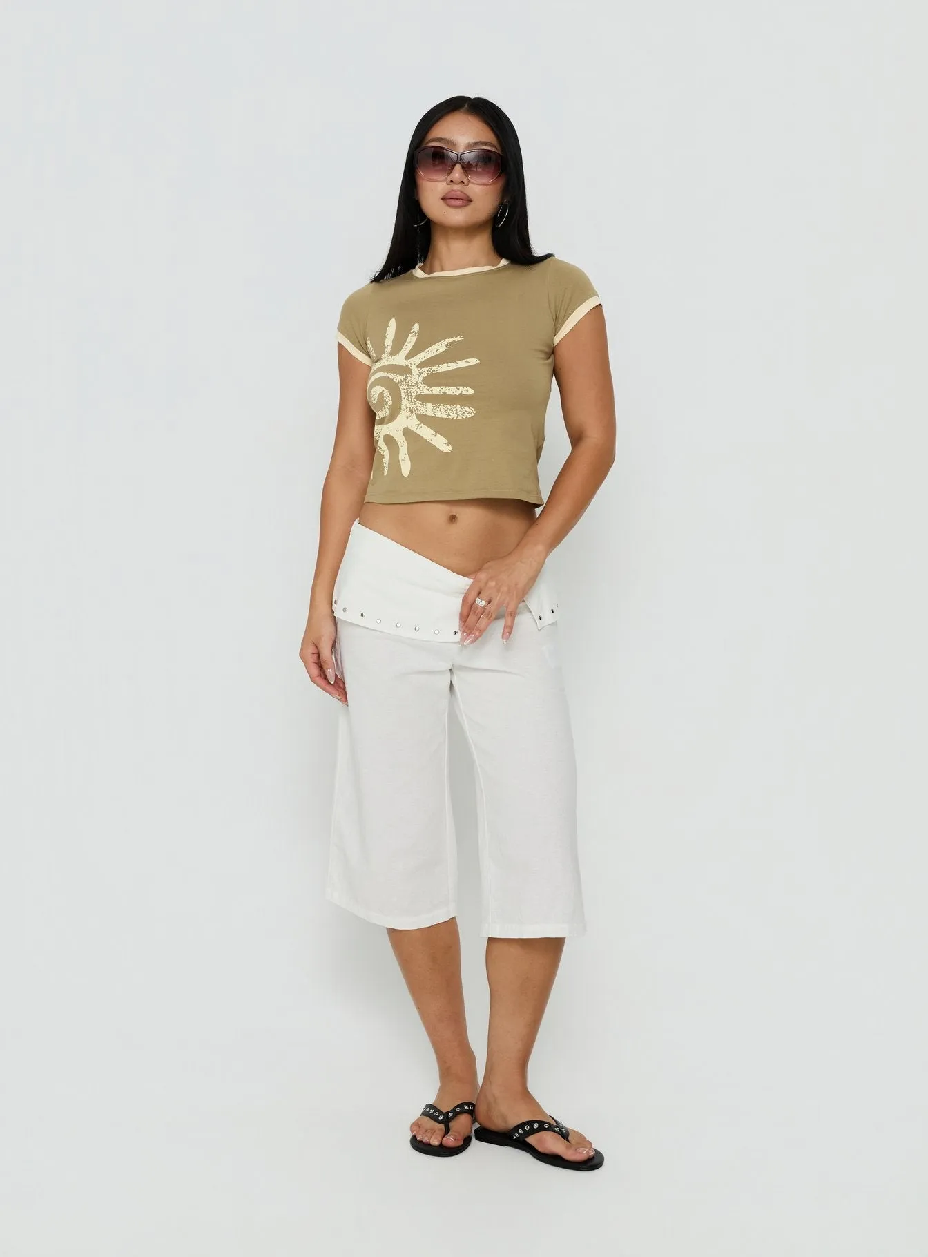 Sutin Tee Khaki Buttermilk Shell sold by Princess Polly product image thumbnail 3
