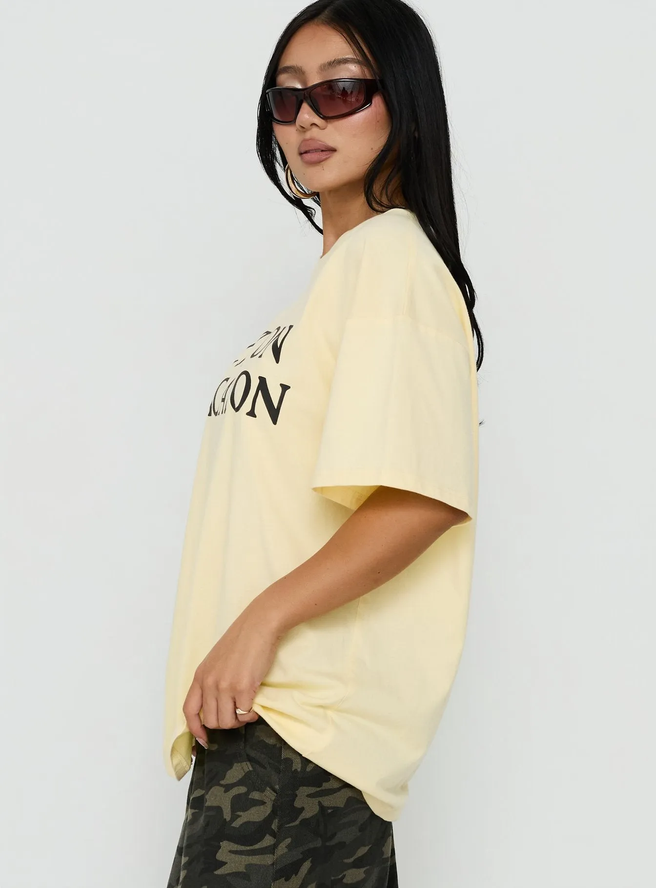 Lost On Vacation Oversized Tee Yellow sold by Princess Polly product image thumbnail 4