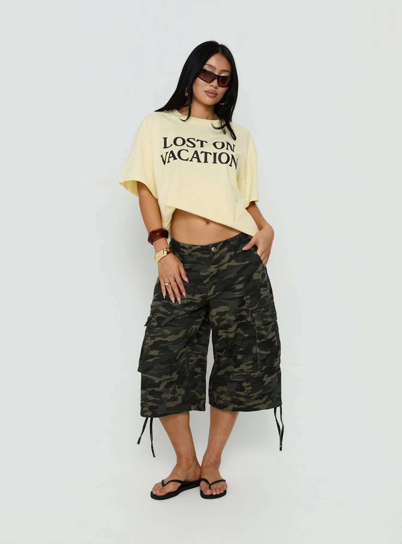 Lost On Vacation Oversized Tee Yellow sold by Princess Polly product image thumbnail 3
