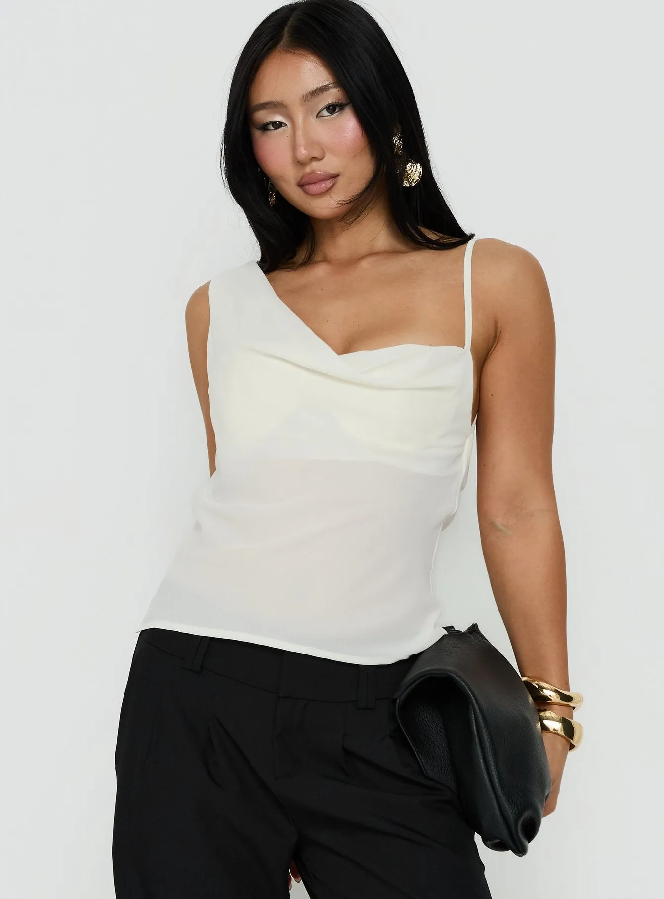 Winding Roads Layered Asymmetrical Top Cream sold by Princess Polly product image thumbnail 2