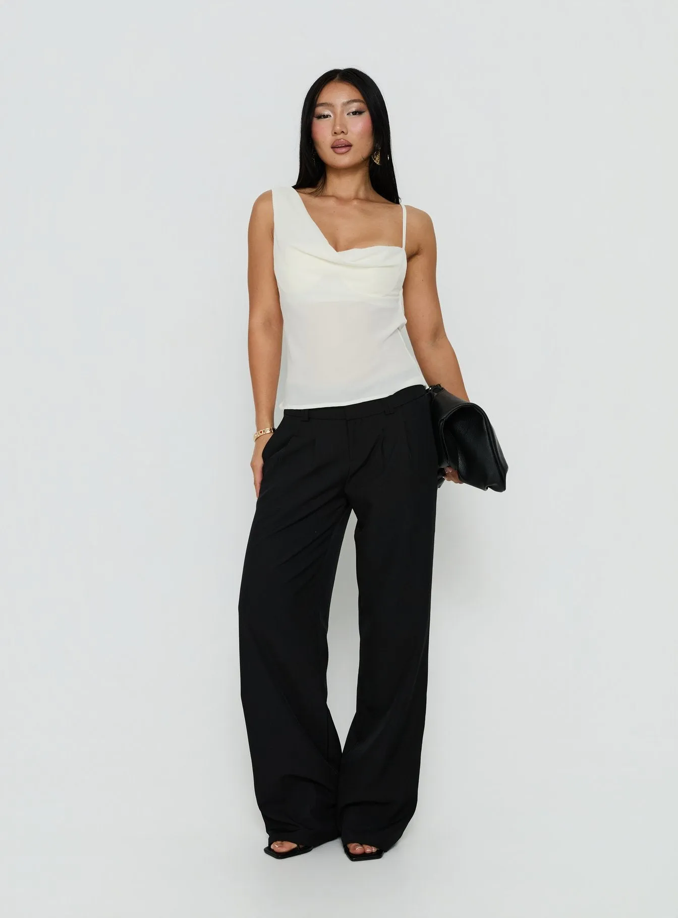 Winding Roads Layered Asymmetrical Top Cream sold by Princess Polly product image thumbnail 3