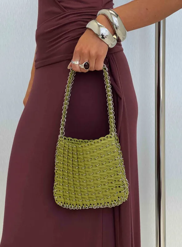 Hollywood Boulevard Shoulder Bag Green made by Princess Polly