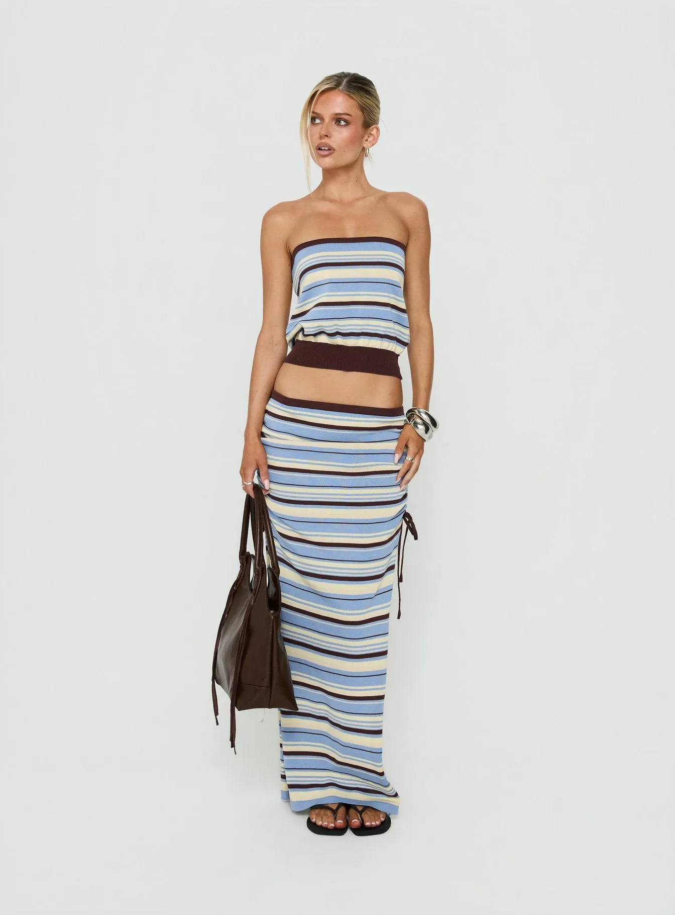 Osamie Knit Strapless Top Multi Stripe sold by Princess Polly product image thumbnail 2