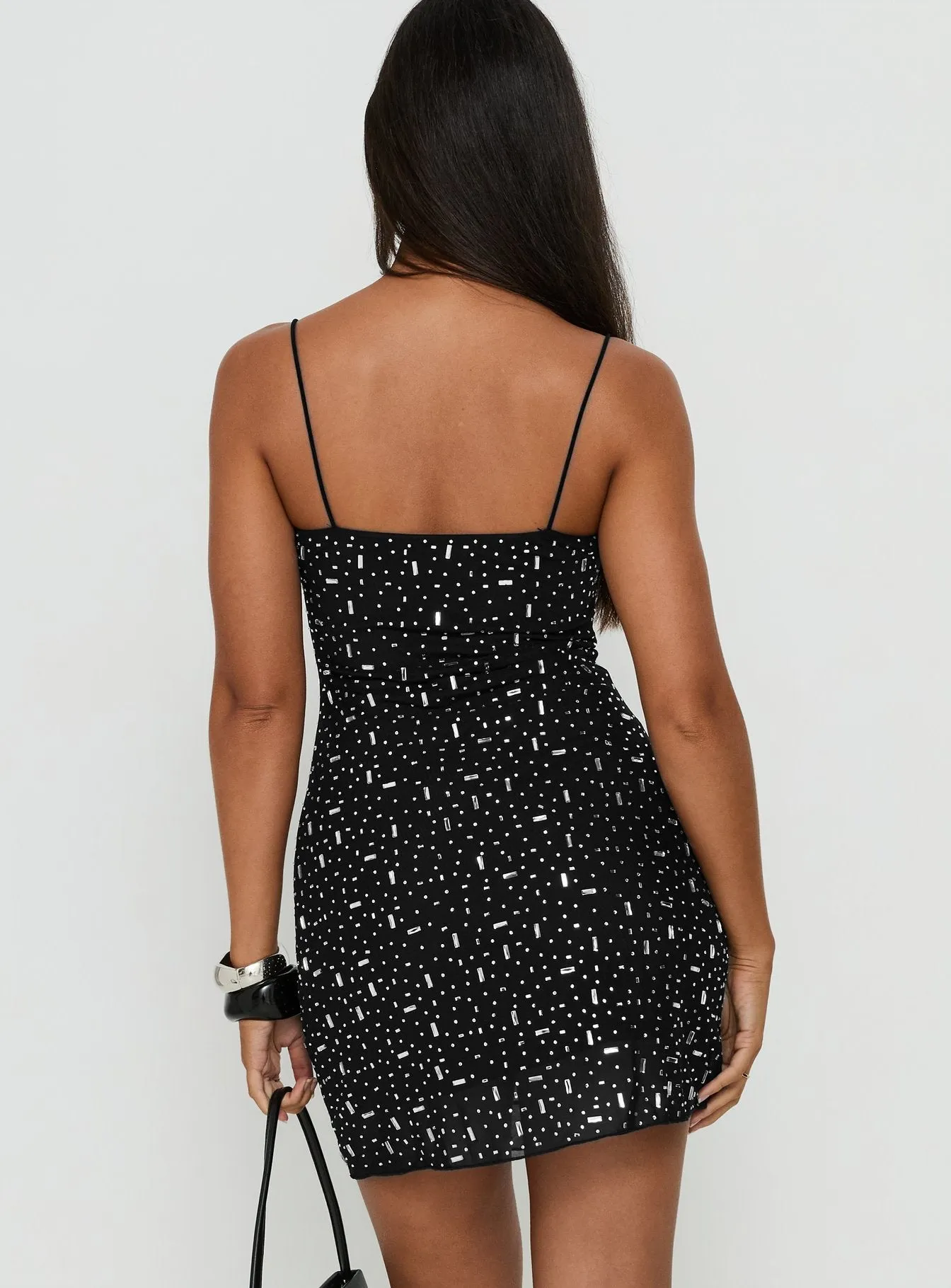 Anestassia Embellished Mini Dress Black sold by Princess Polly product image thumbnail 5