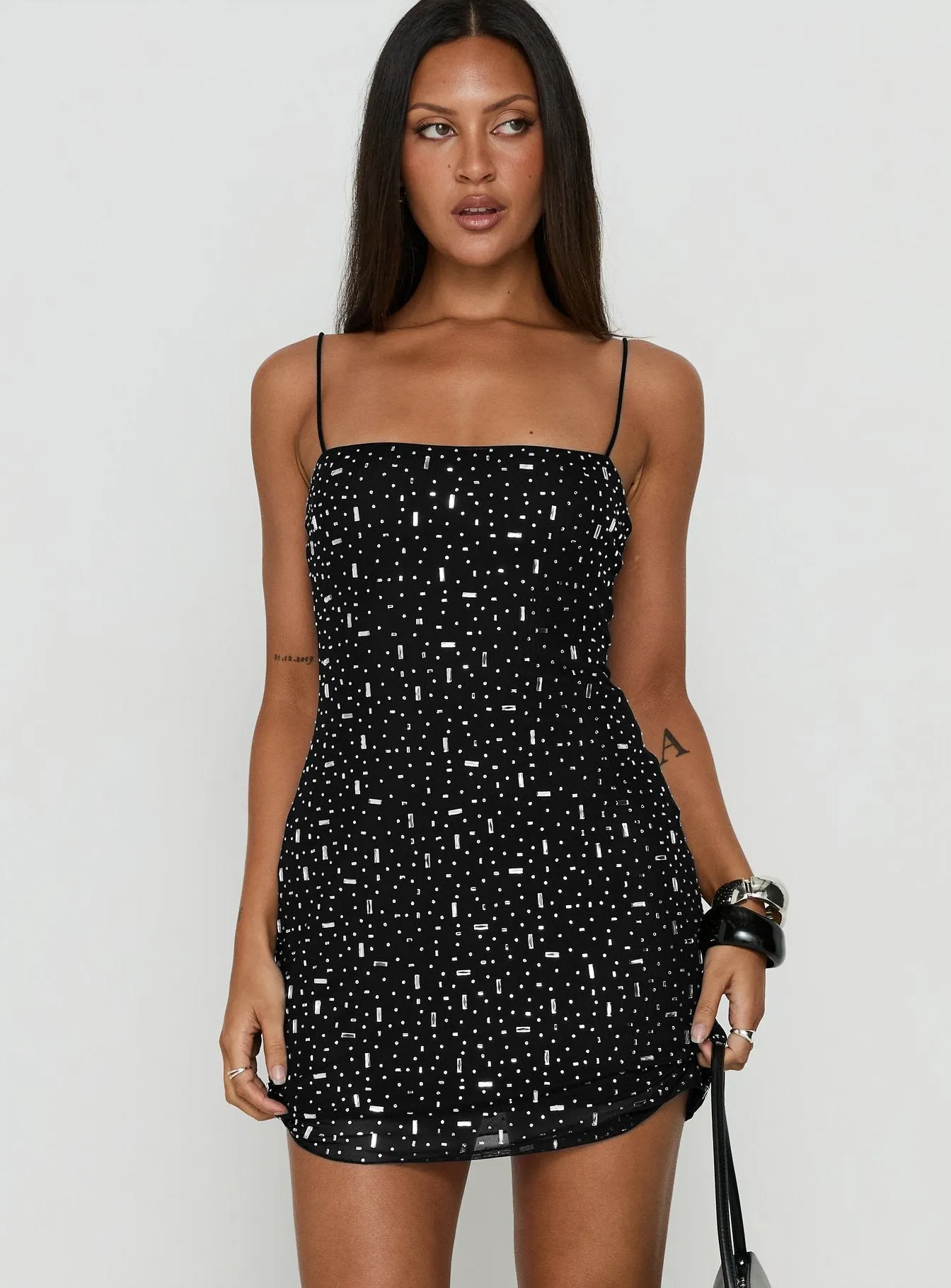 Anestassia Embellished Mini Dress Black sold by Princess Polly product image thumbnail 2
