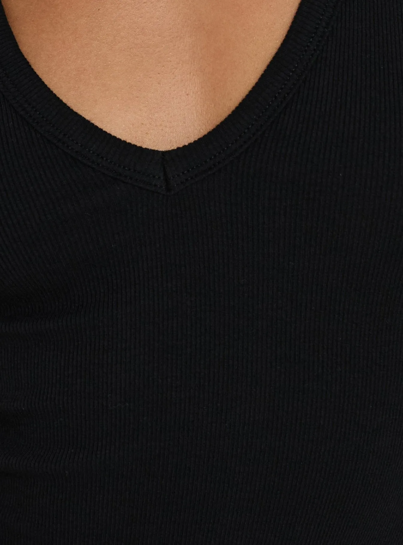 Baseline V Neck Rib Tank Top Black sold by Princess Polly product image thumbnail 5
