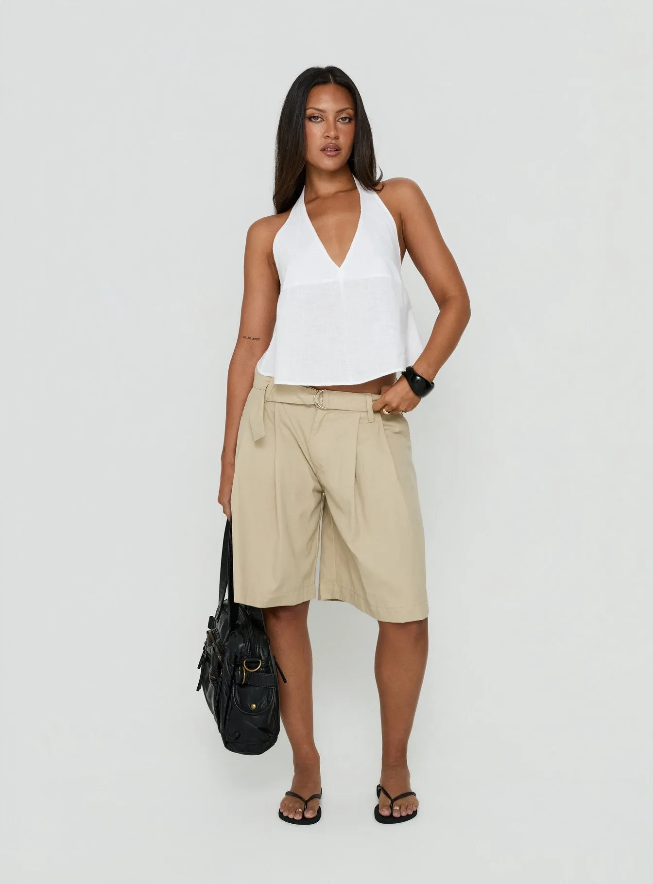 Niso Pleat Short Beige sold by Princess Polly product image thumbnail 2