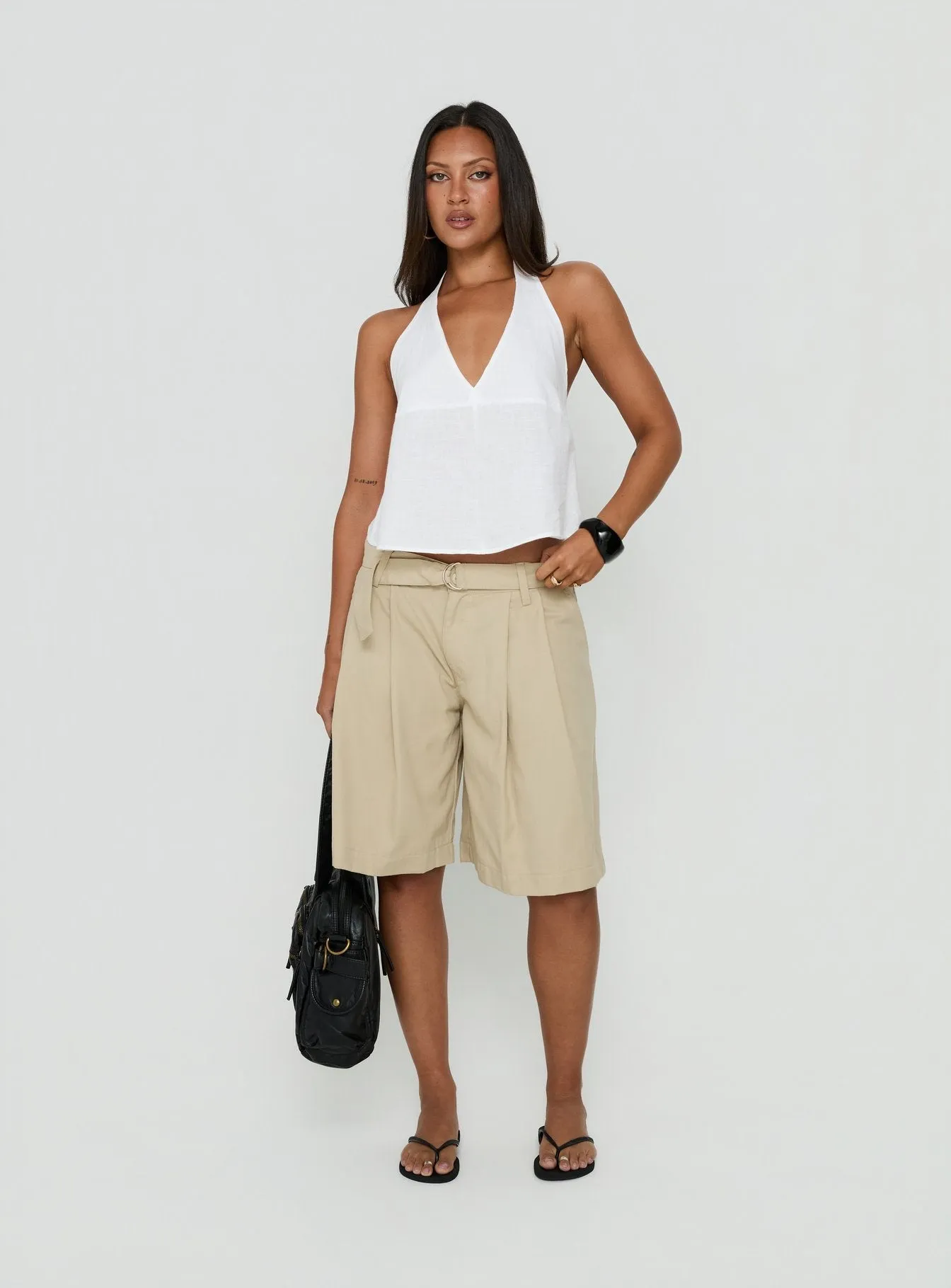 Niso Pleat Short Beige sold by Princess Polly product image thumbnail 3