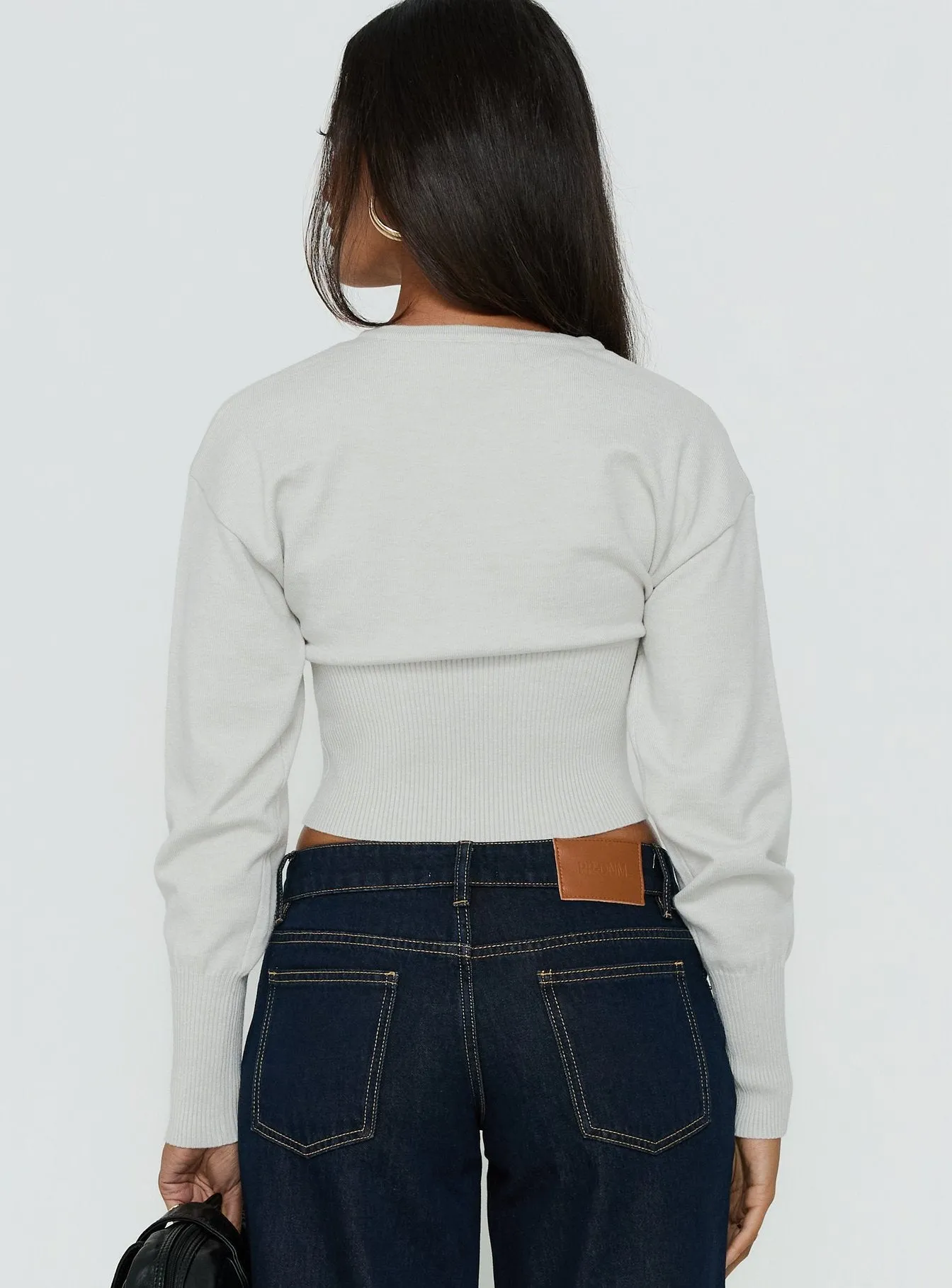 Emerina Cinched Button Down Cardigan Grey sold by Princess Polly product image thumbnail 4