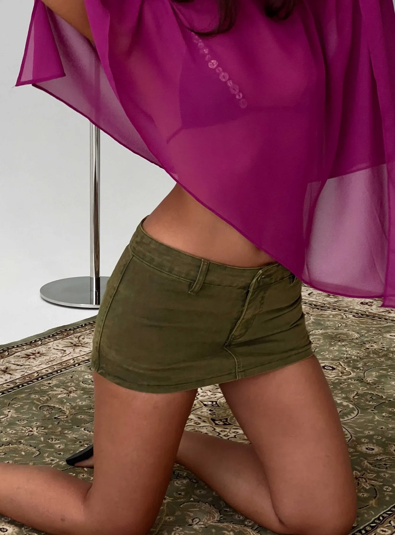 Rhode Mini Skort Khaki sold by Princess Polly