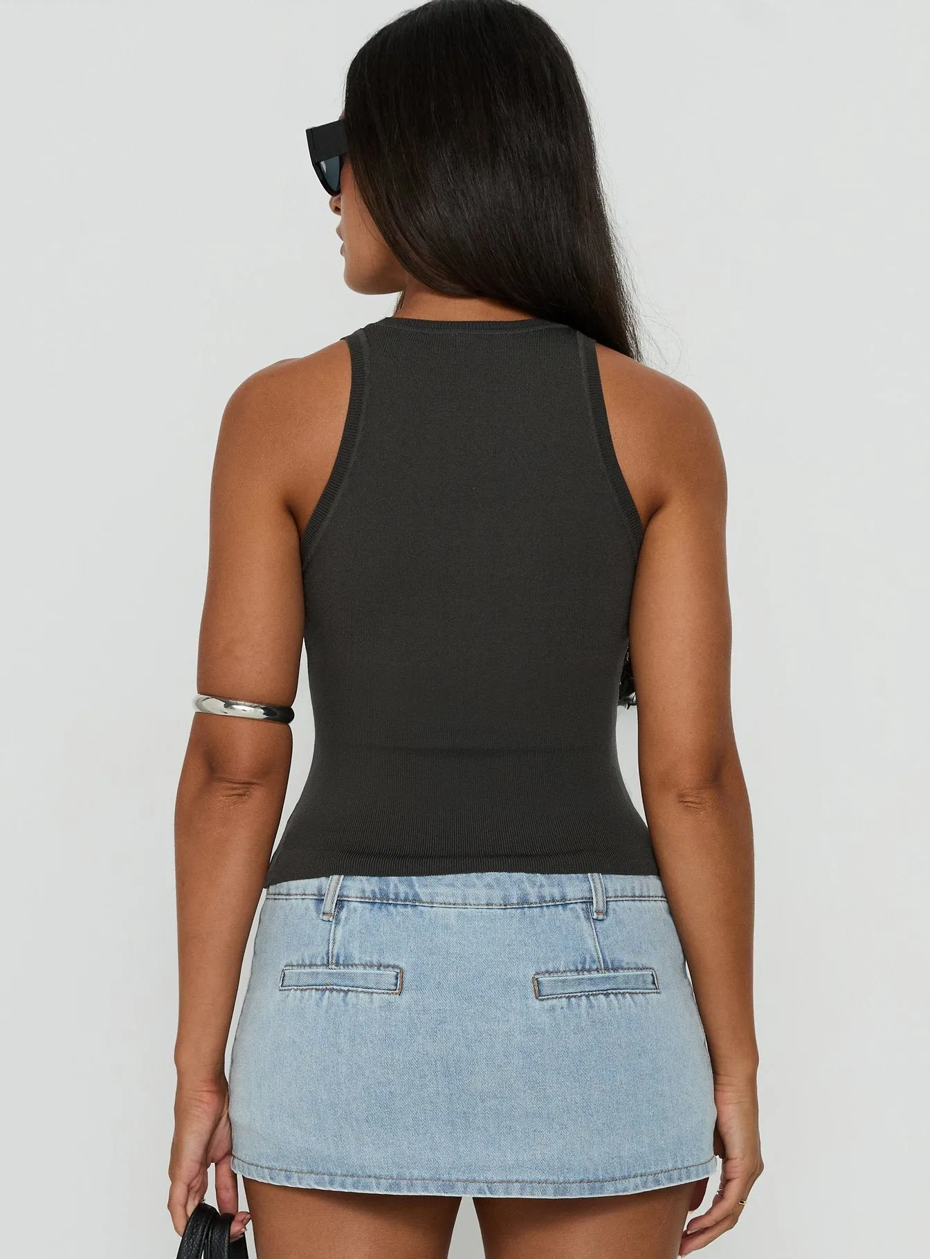 Solanah Knit Tank Top Charcoal sold by Princess Polly product image thumbnail 5