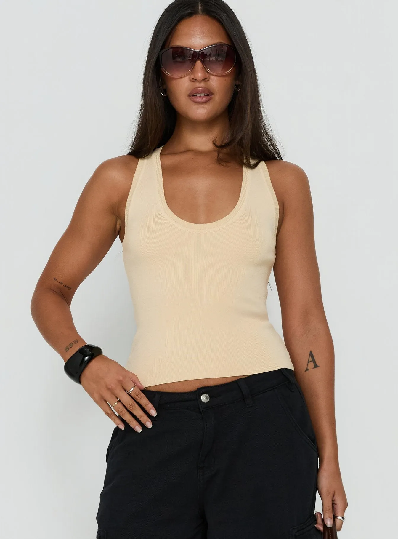 Solanah Knit Tank Top Lemon sold by Princess Polly product image thumbnail 2