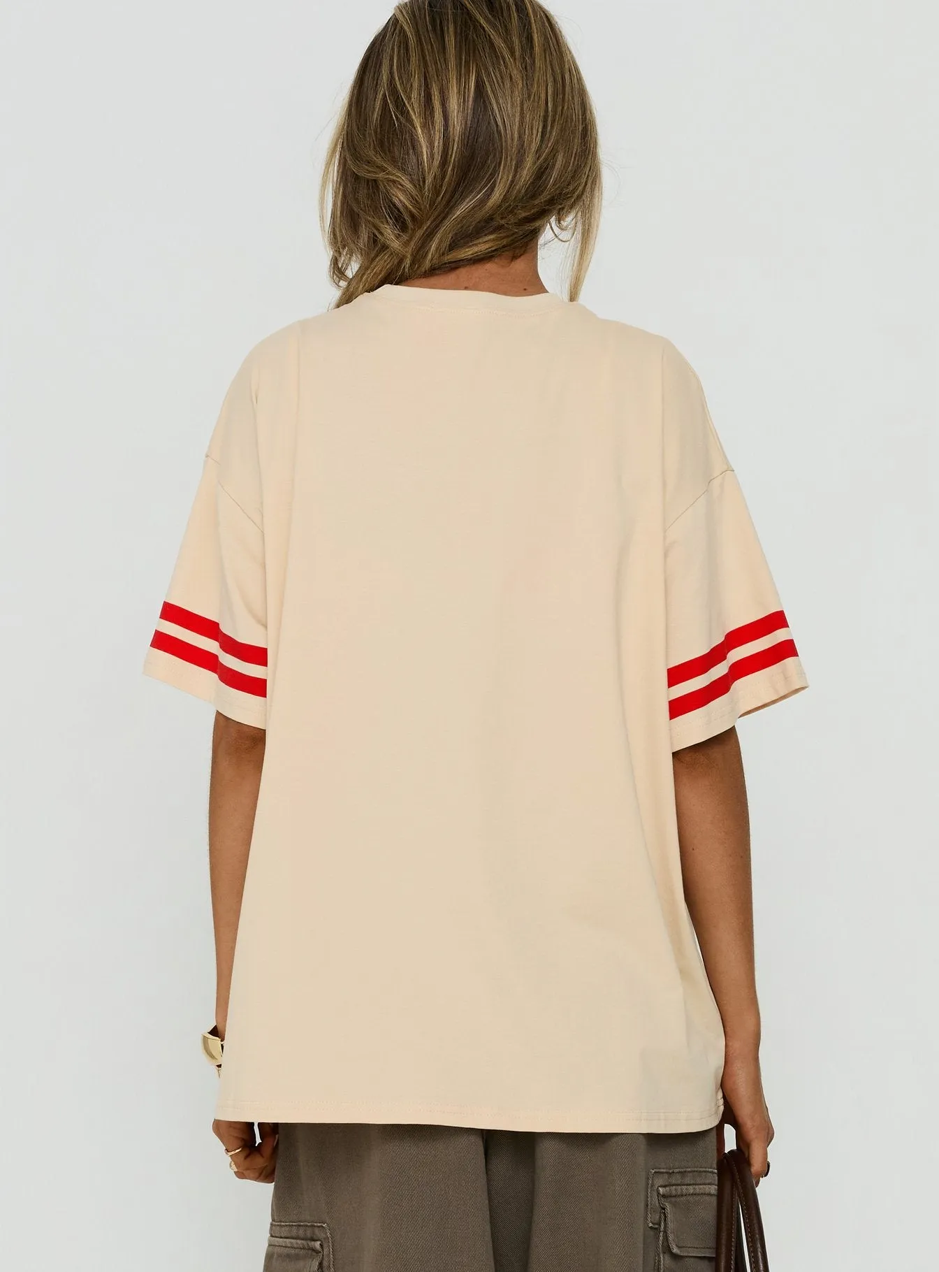 Grazing Club Oversized Graphic Tee Cream / Red sold by Princess Polly product image thumbnail 4