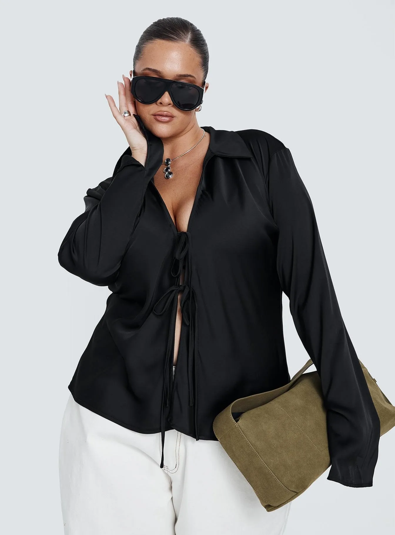 Way Life Goes Long Sleeve Top Black Curve sold by Princess Polly