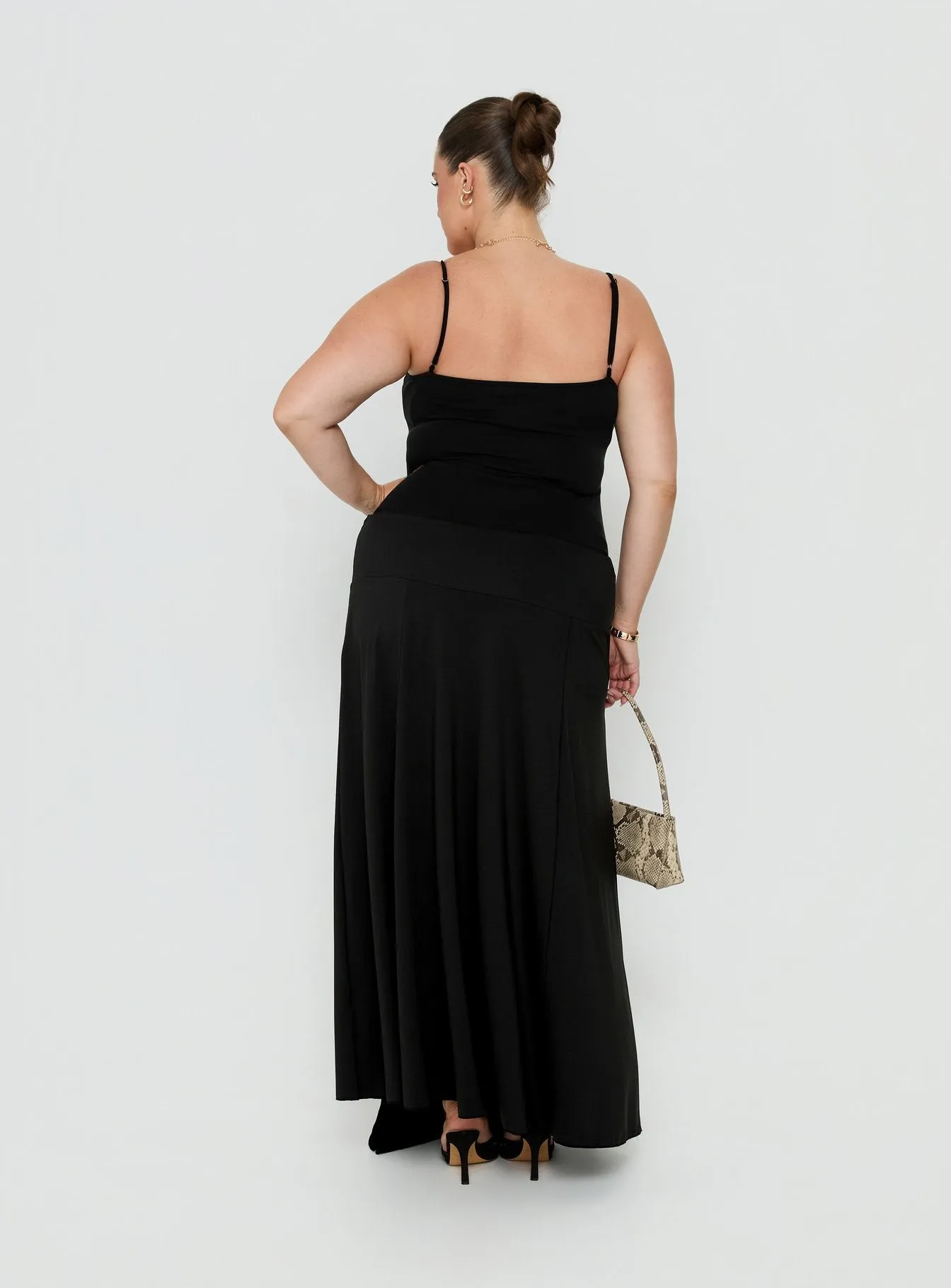 Nola Hardware Slit Maxi Skirt Black Curve sold by Princess Polly product image thumbnail 5