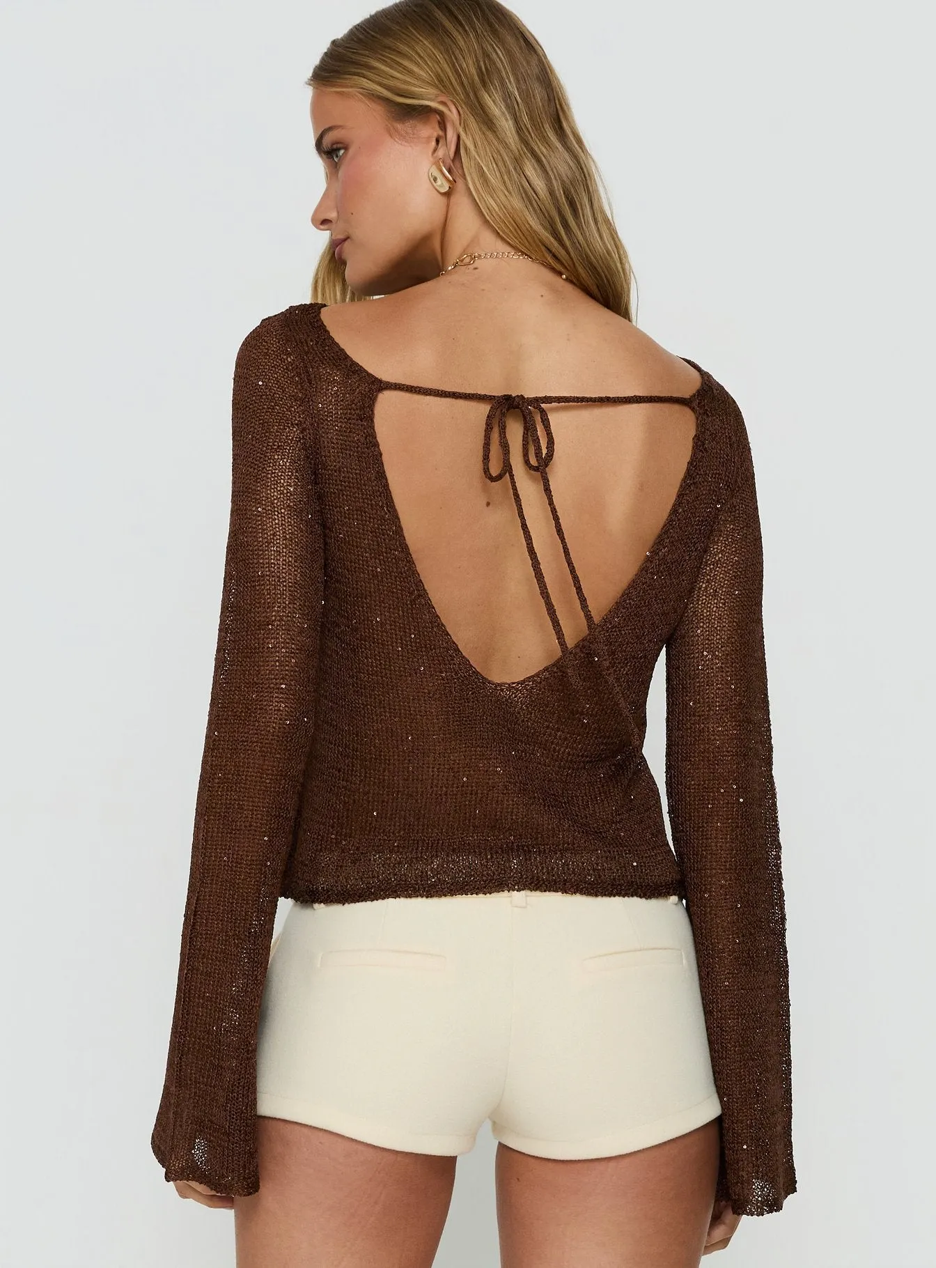 Evanne Long Sleeve Knit Top Brown sold by Princess Polly product image thumbnail 5