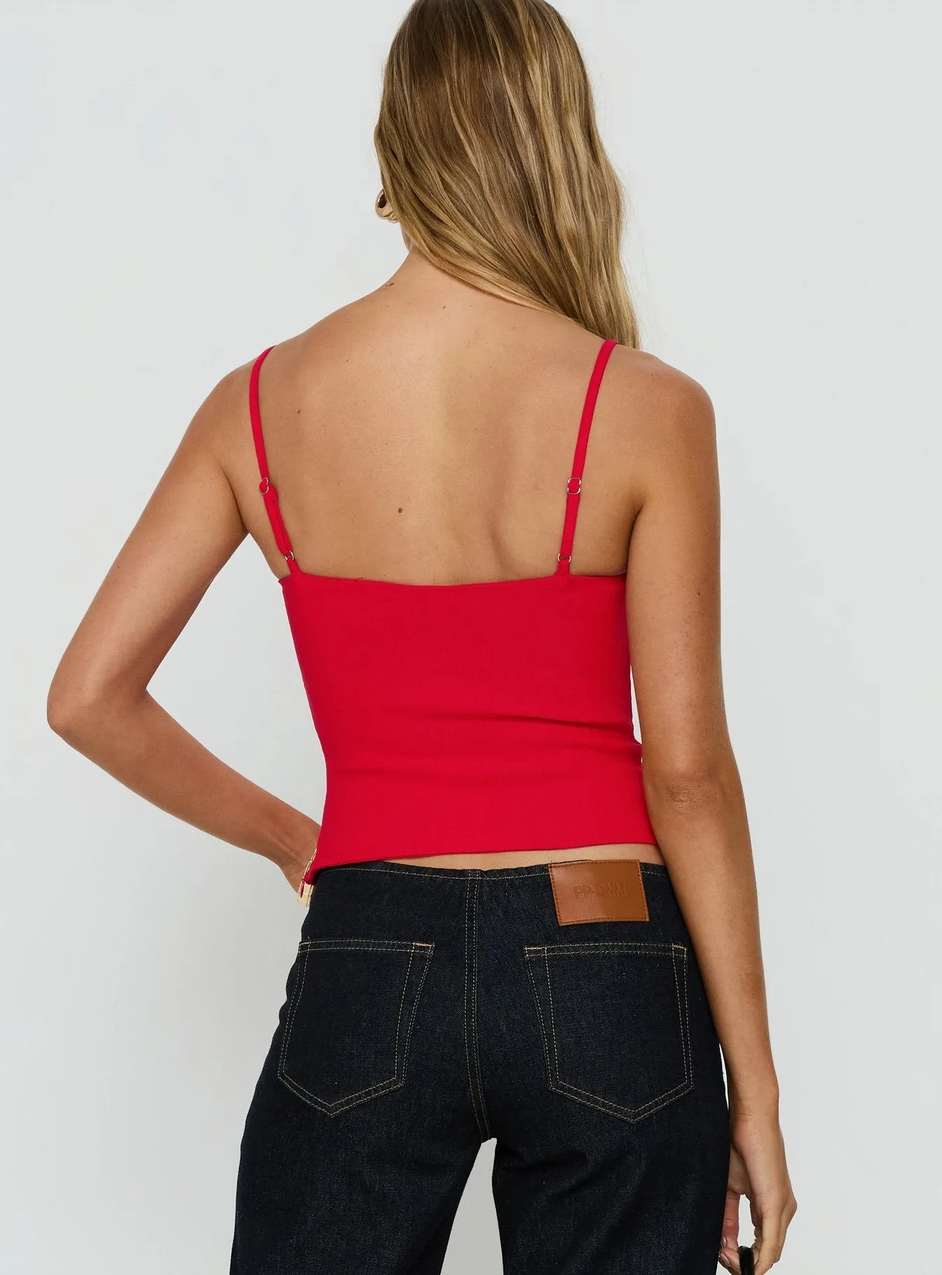 Elanah Structured Cami Top Red sold by Princess Polly product image thumbnail 5