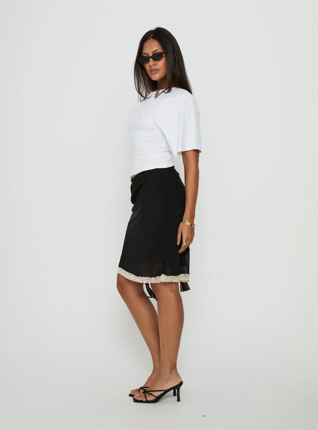 Shoreline Midi Skirt Noir sold by Princess Polly product image thumbnail 4