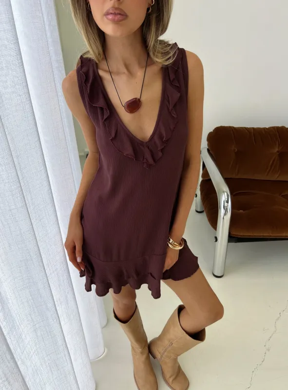 Swade Mini Dress Crinkle Plum made by Princess Polly