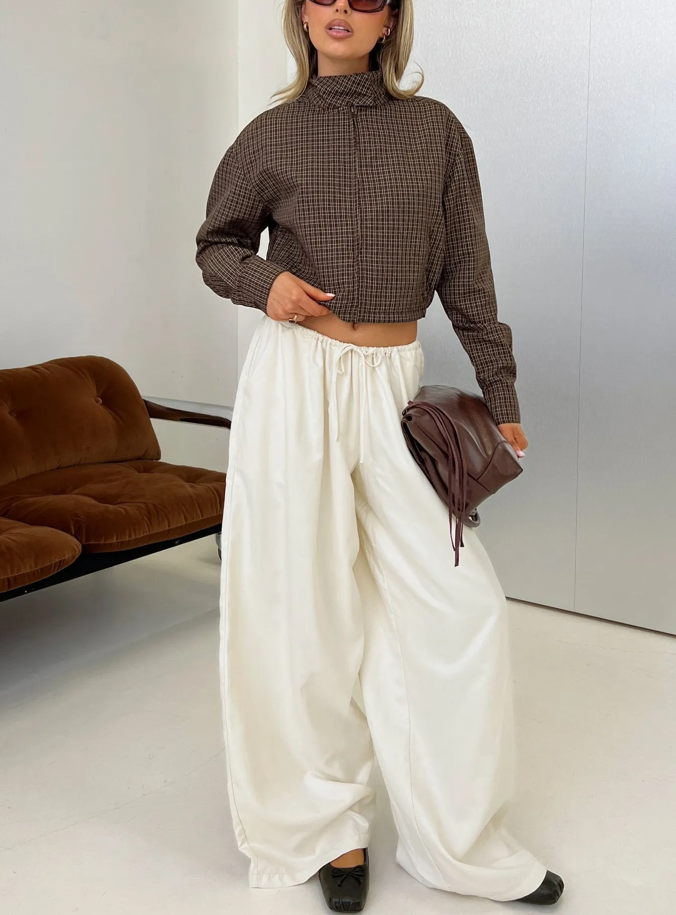 Bungala Oversized Relaxed Pants Ivory sold by Princess Polly