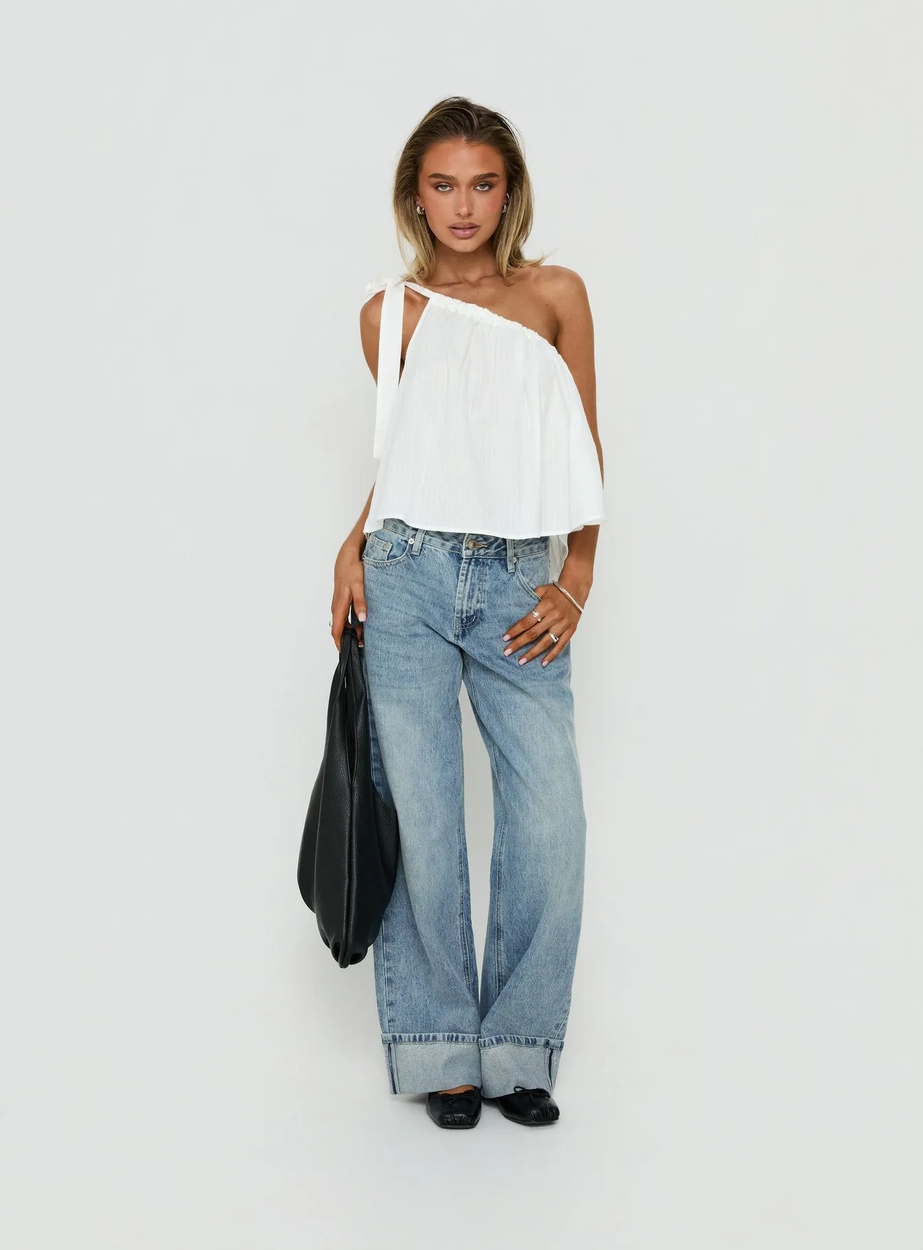 Klyne One Shoulder Top White sold by Princess Polly product image thumbnail 3