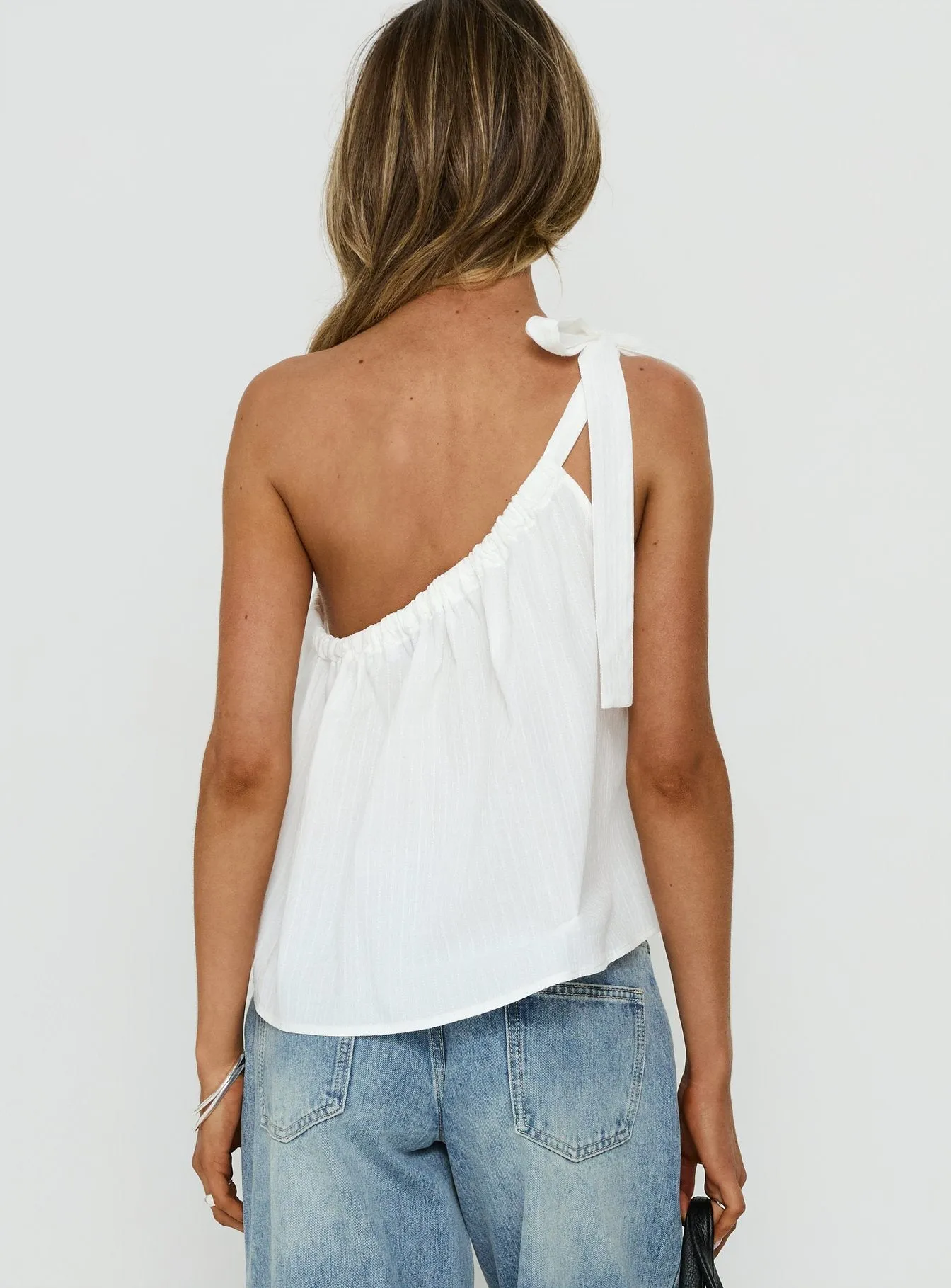 Klyne One Shoulder Top White sold by Princess Polly product image thumbnail 5