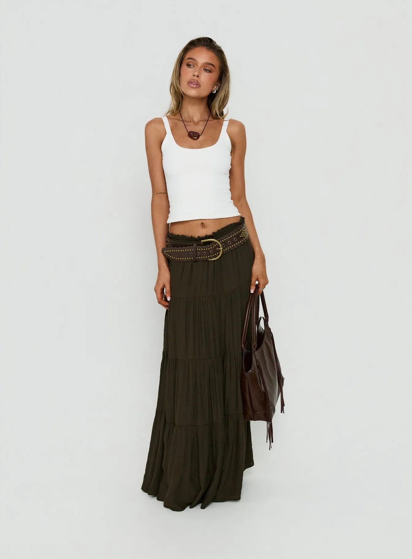 Mya Maxi Skirt Chocolate sold by Princess Polly product image thumbnail 2