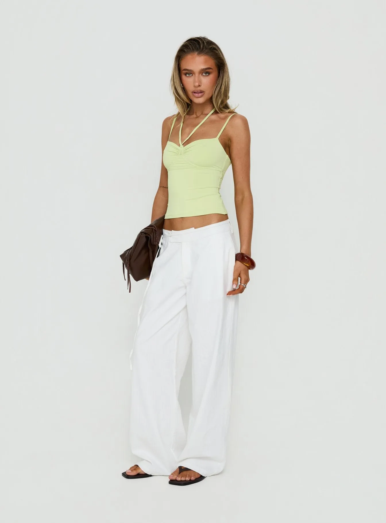 Mylana Straight Leg Tie Pants White sold by Princess Polly product image thumbnail 4