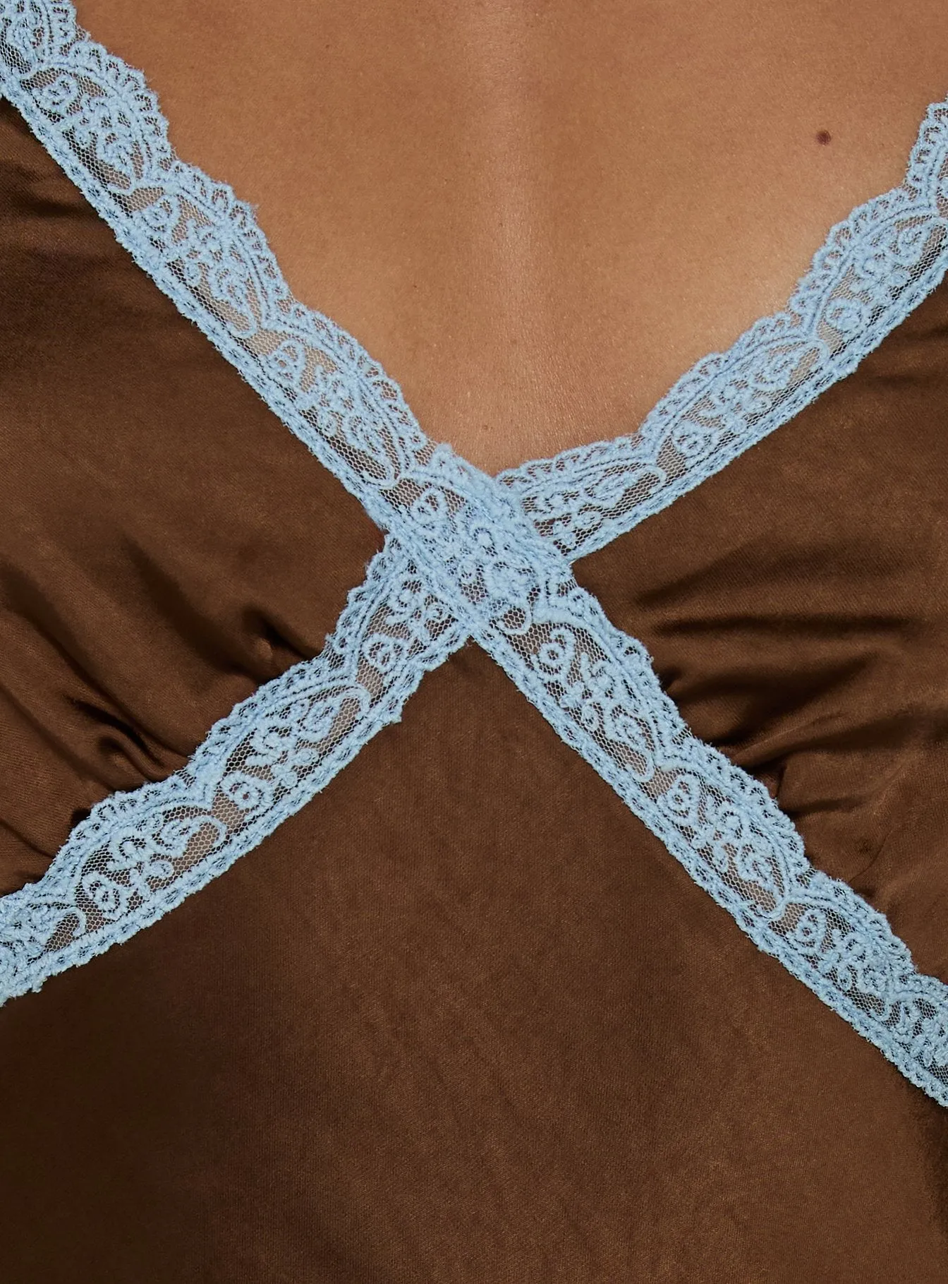Carletta Lace Contrast Maxi Dress Brown / Blue sold by Princess Polly product image thumbnail 5