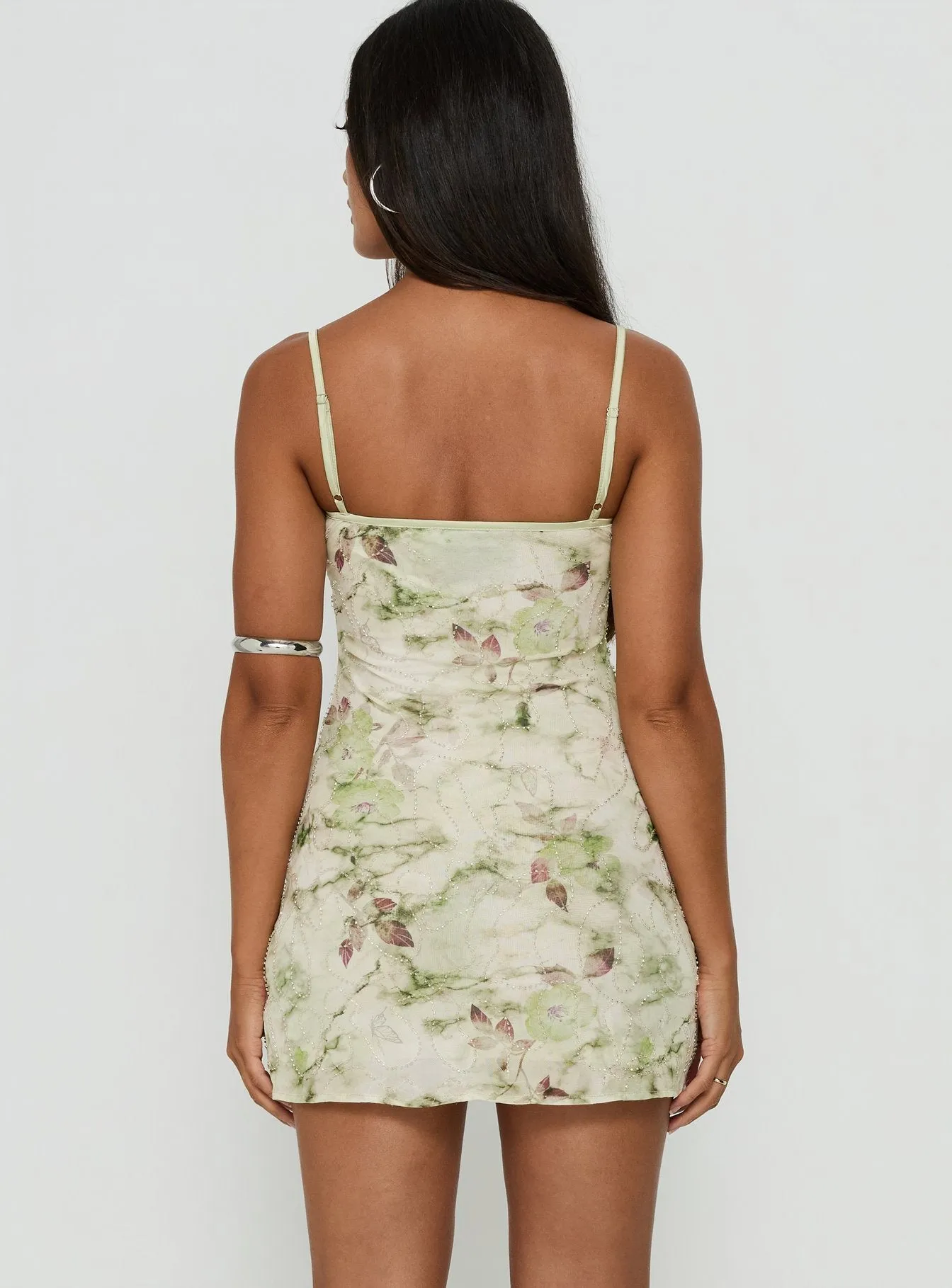 Fienna Beaded Mini Dress Green Multi sold by Princess Polly product image thumbnail 5
