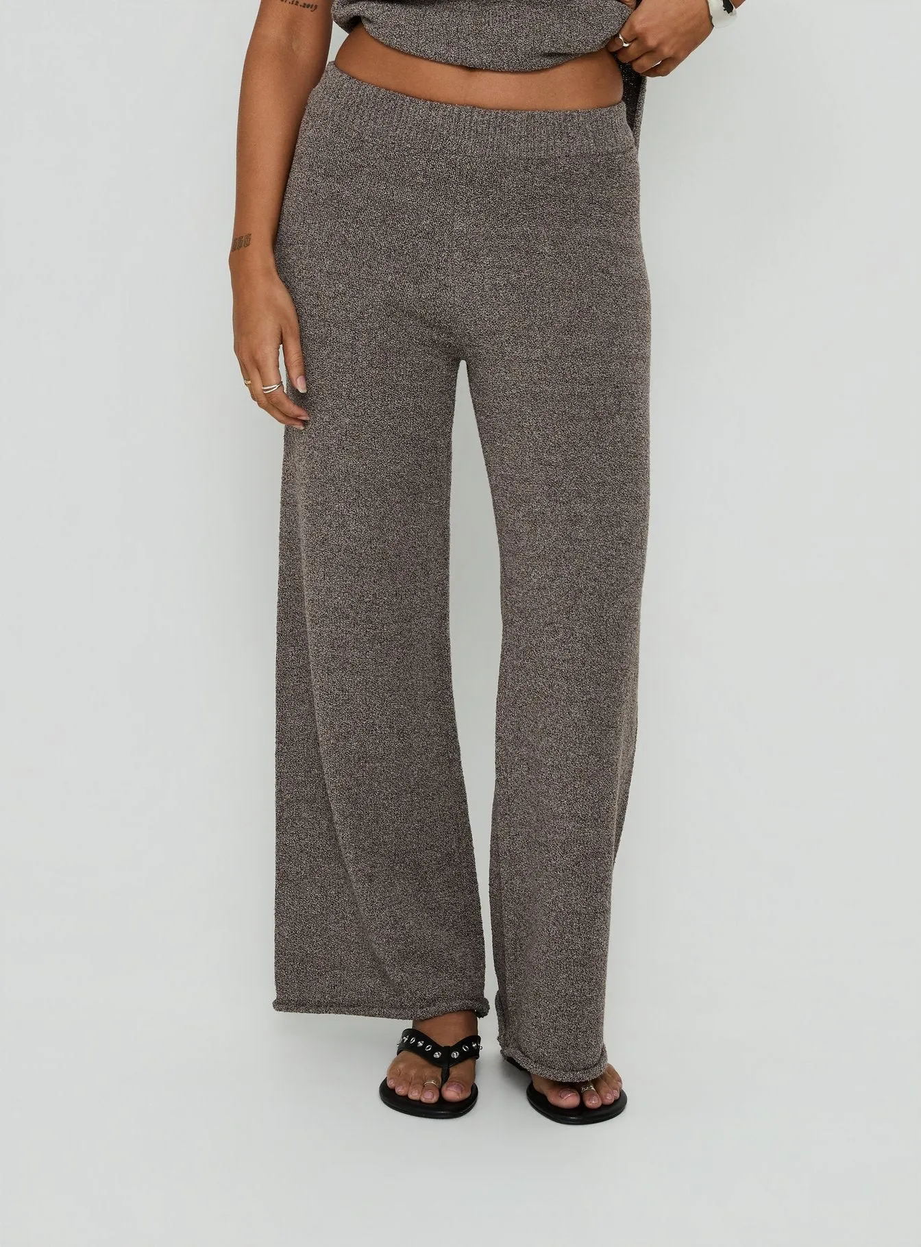 Calisse Knit Wide Leg Pants Mocha sold by Princess Polly product image thumbnail 2