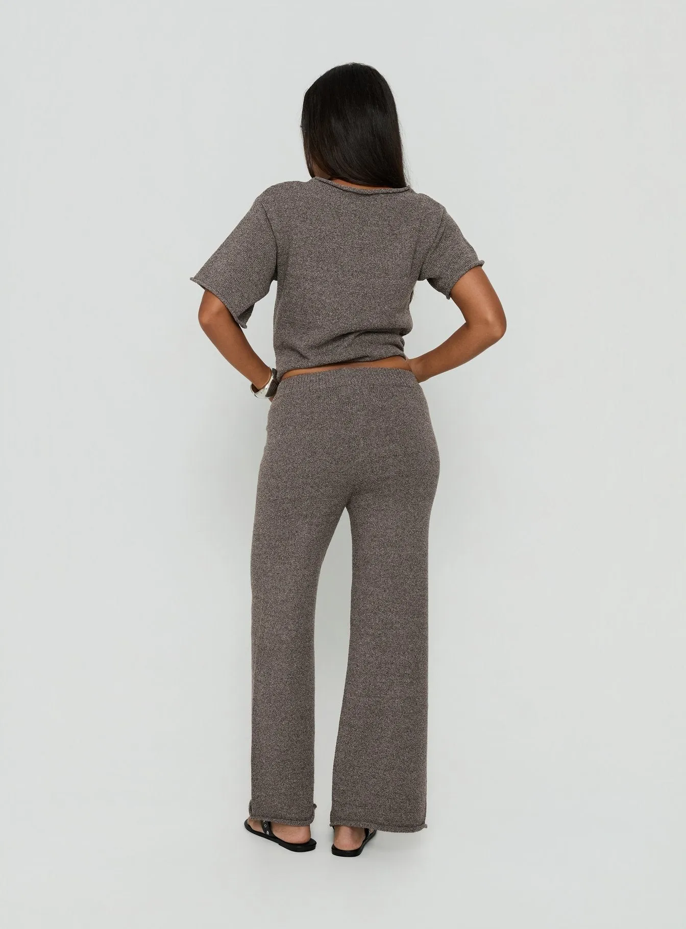 Calisse Knit Wide Leg Pants Mocha sold by Princess Polly product image thumbnail 5