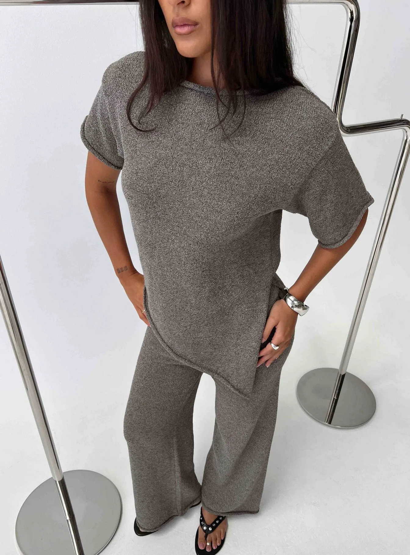 Amelise Knit Poncho Mocha sold by Princess Polly