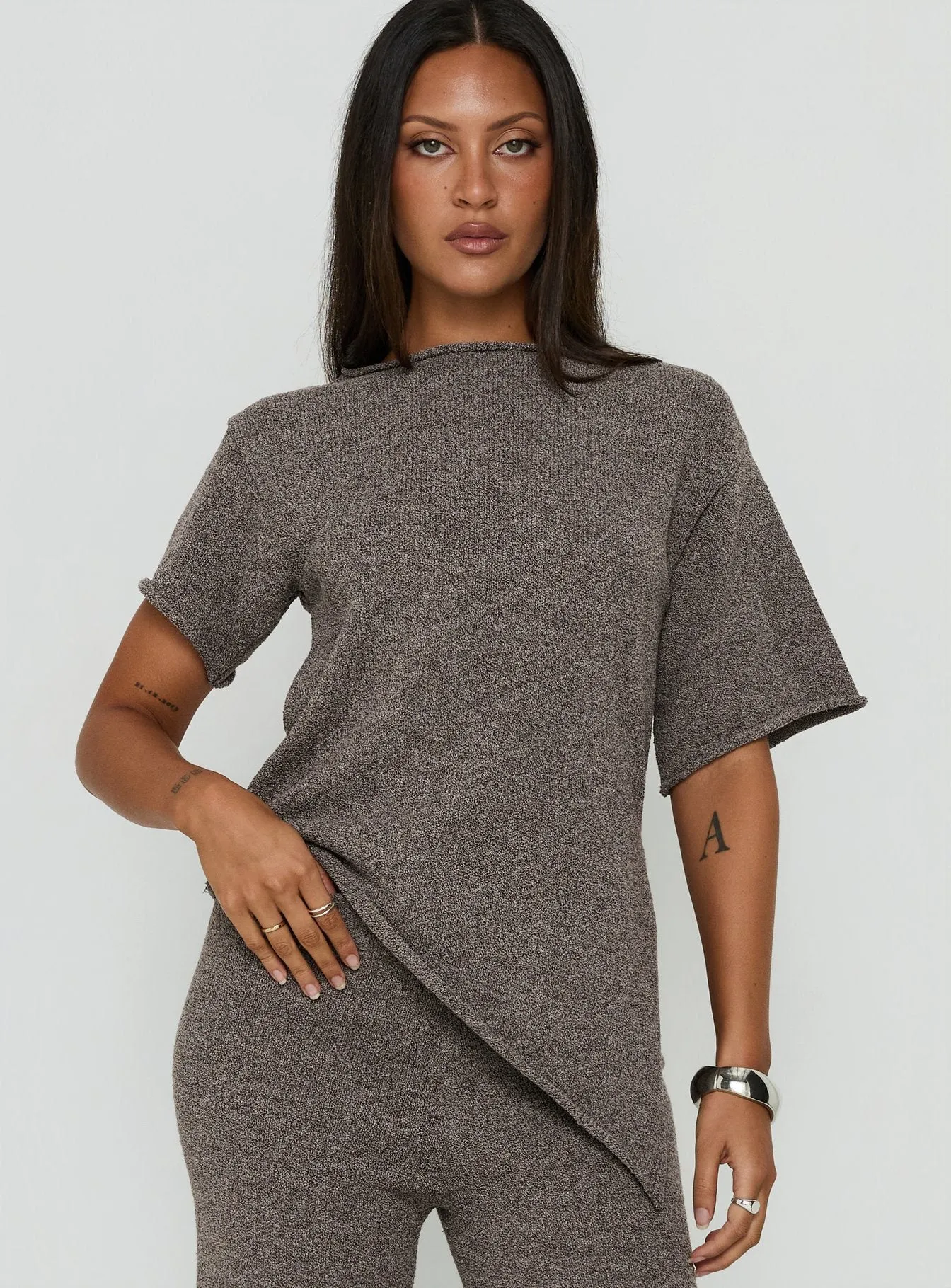 Amelise Knit Poncho Mocha sold by Princess Polly product image thumbnail 2