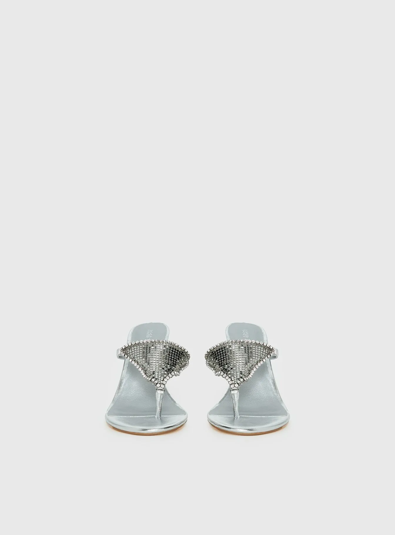 Miss You More Glitter Mesh Heels Silver sold by Princess Polly product image thumbnail 4