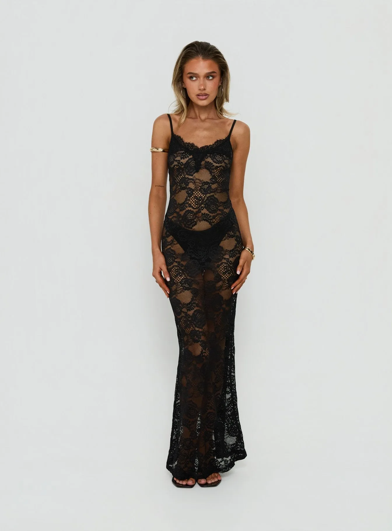 Rorah Sheer Lace Maxi Dress Black sold by Princess Polly product image thumbnail 2