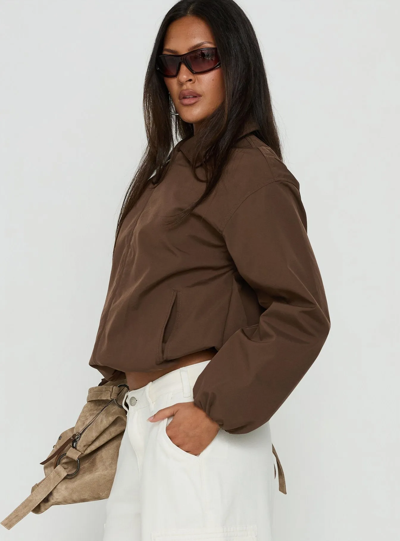 Scorpia Canvas Bomber Jacket Dark Brown sold by Princess Polly product image thumbnail 3