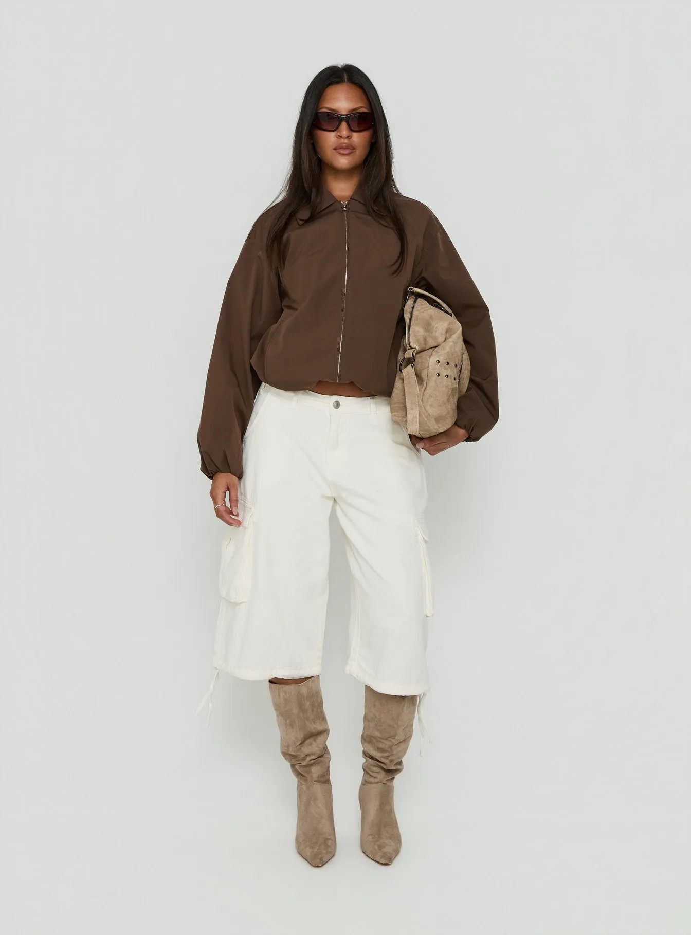 Scorpia Canvas Bomber Jacket Dark Brown sold by Princess Polly product image thumbnail 2