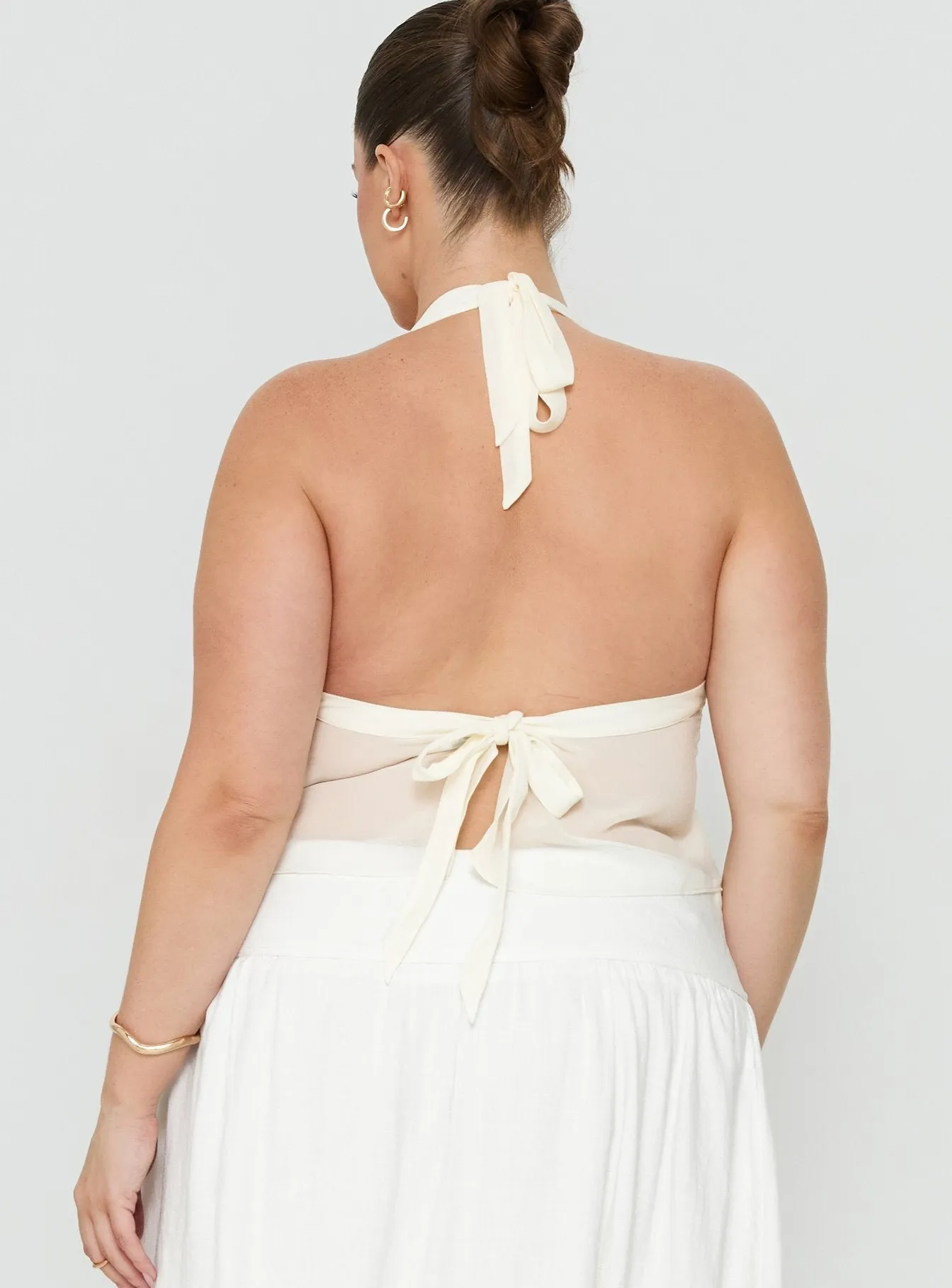 Finesse Halter Top Yellow Curve sold by Princess Polly product image thumbnail 5
