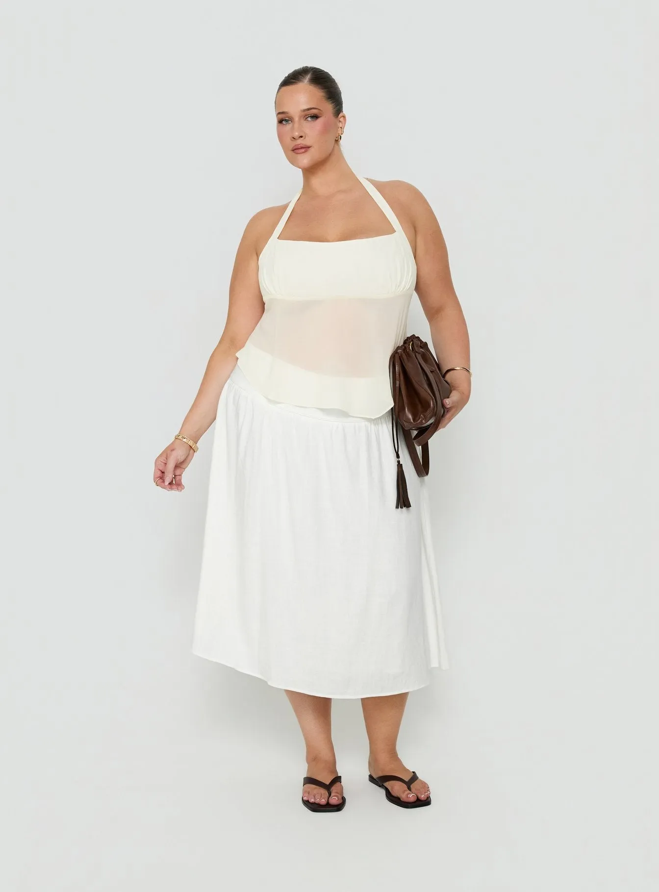 Finesse Halter Top Yellow Curve sold by Princess Polly product image thumbnail 3