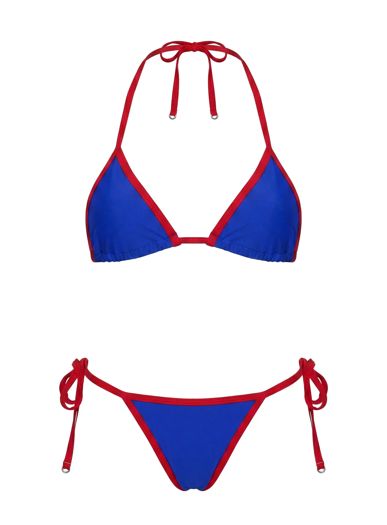 Mikaya Beaded Tie Side Bikini Bottoms Blue / Red sold by Princess Polly product image thumbnail 5