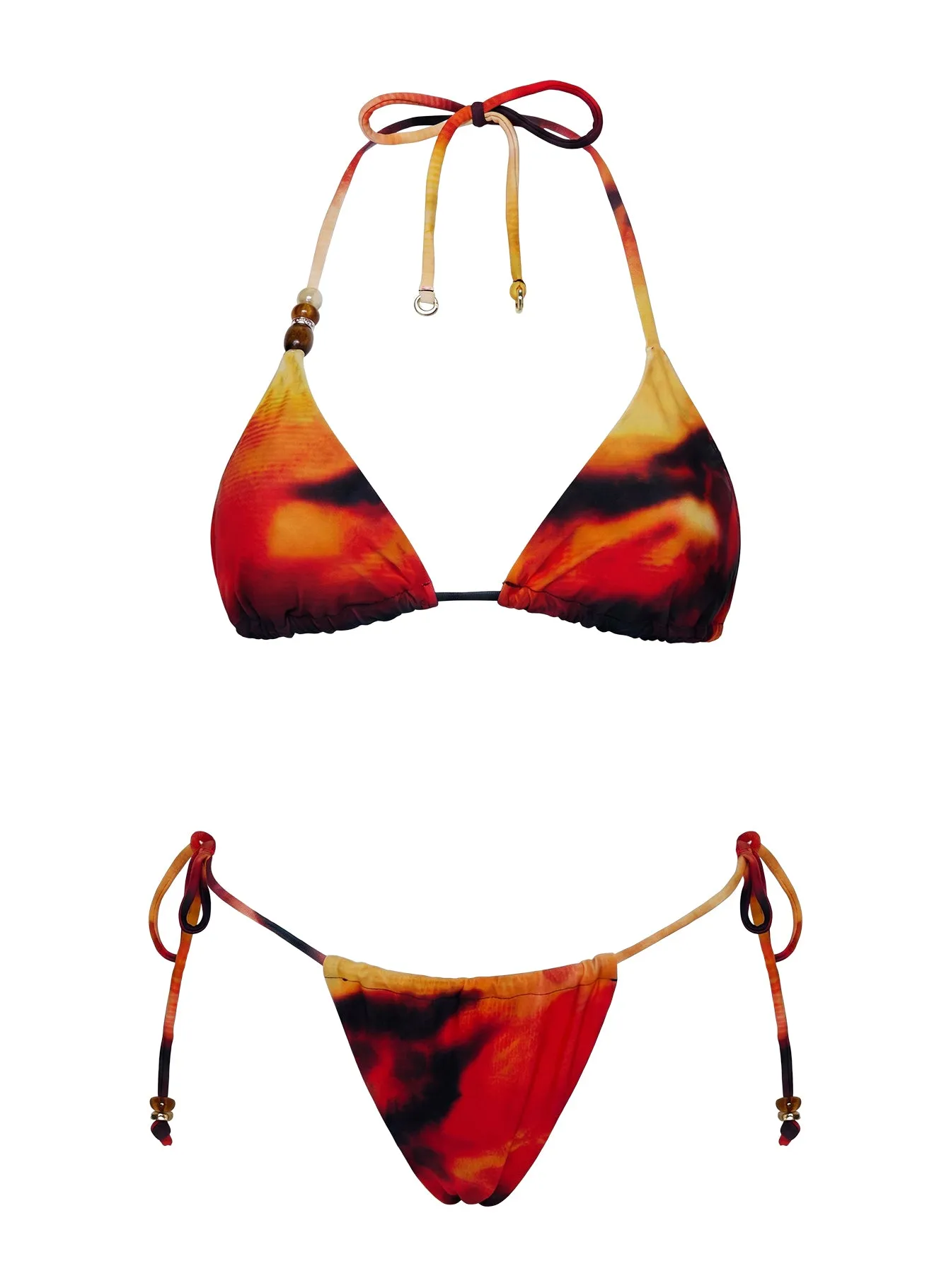 Jenner Triangle Bikini Top Orange Multi sold by Princess Polly product image thumbnail 5