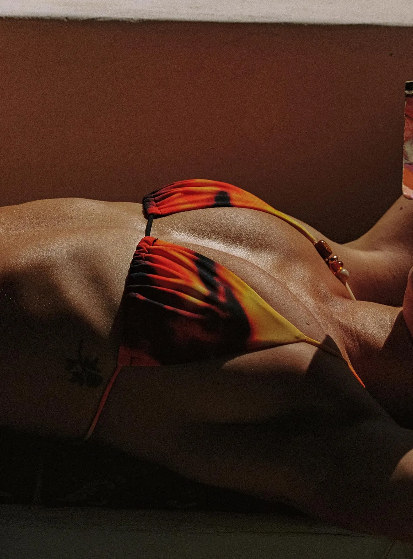 Jenner Triangle Bikini Top Orange Multi sold by Princess Polly